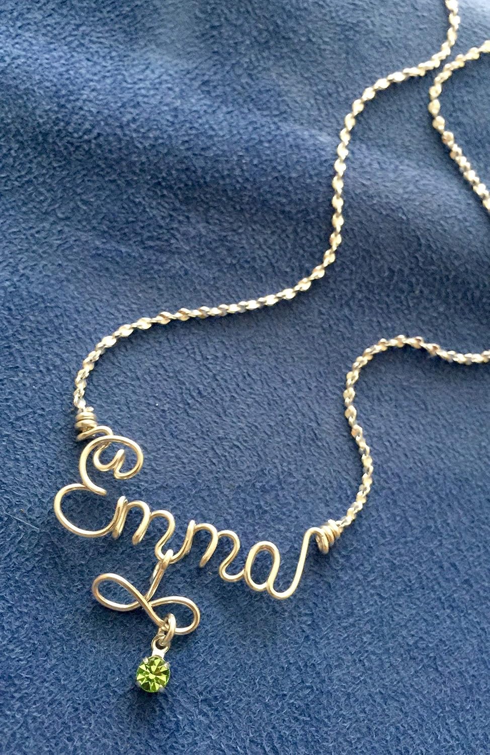 Personalized Infinity Necklace or Anklet~Silver or Gold Wire~Infinity Charm~Custom Made Gift~Charm~Birthstone Crystal~Any Name~Handcrafted