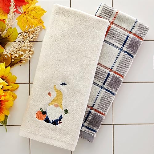 Miniatura 4 de SKL Home Juego de 2 toallas de mano de gnomo de cosecha de otoño para bañococina y regalo, natural