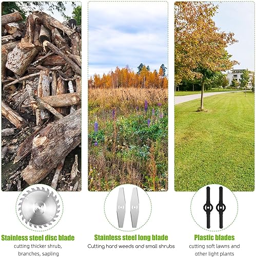 Miniatura 5 de Desbrozadora plegable inalámbrica inalámbrica con 2 baterías de gran capacidad y 13 cuchillas, desmalezadoras profesionales a prueba de agua,