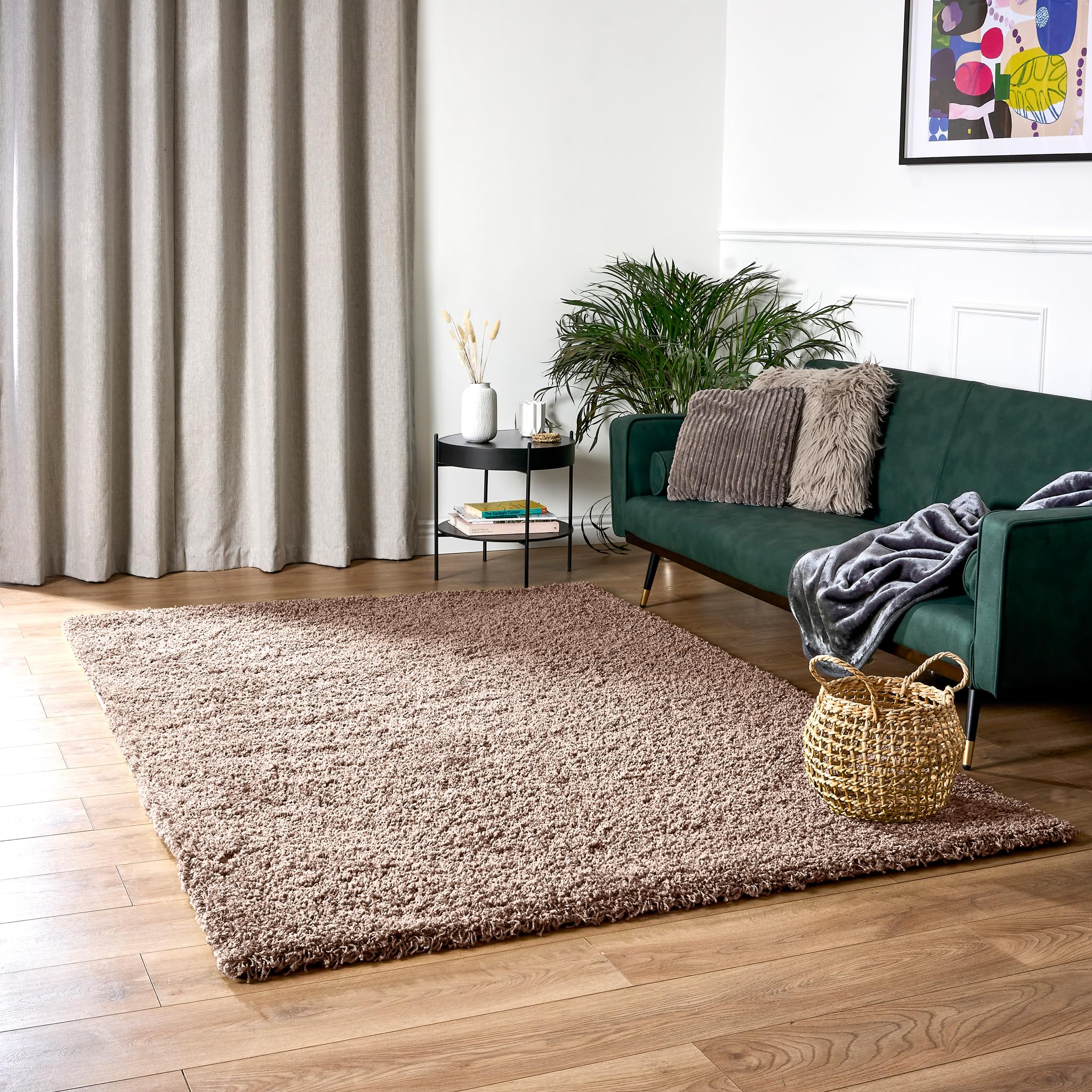 Bravich Navy Blue Shaggy Rug 80 x 150cm (2'7" x 4'11") 5cm Pile Medium Thick Fluffy Living Room Hessian Backed Washable — view 25