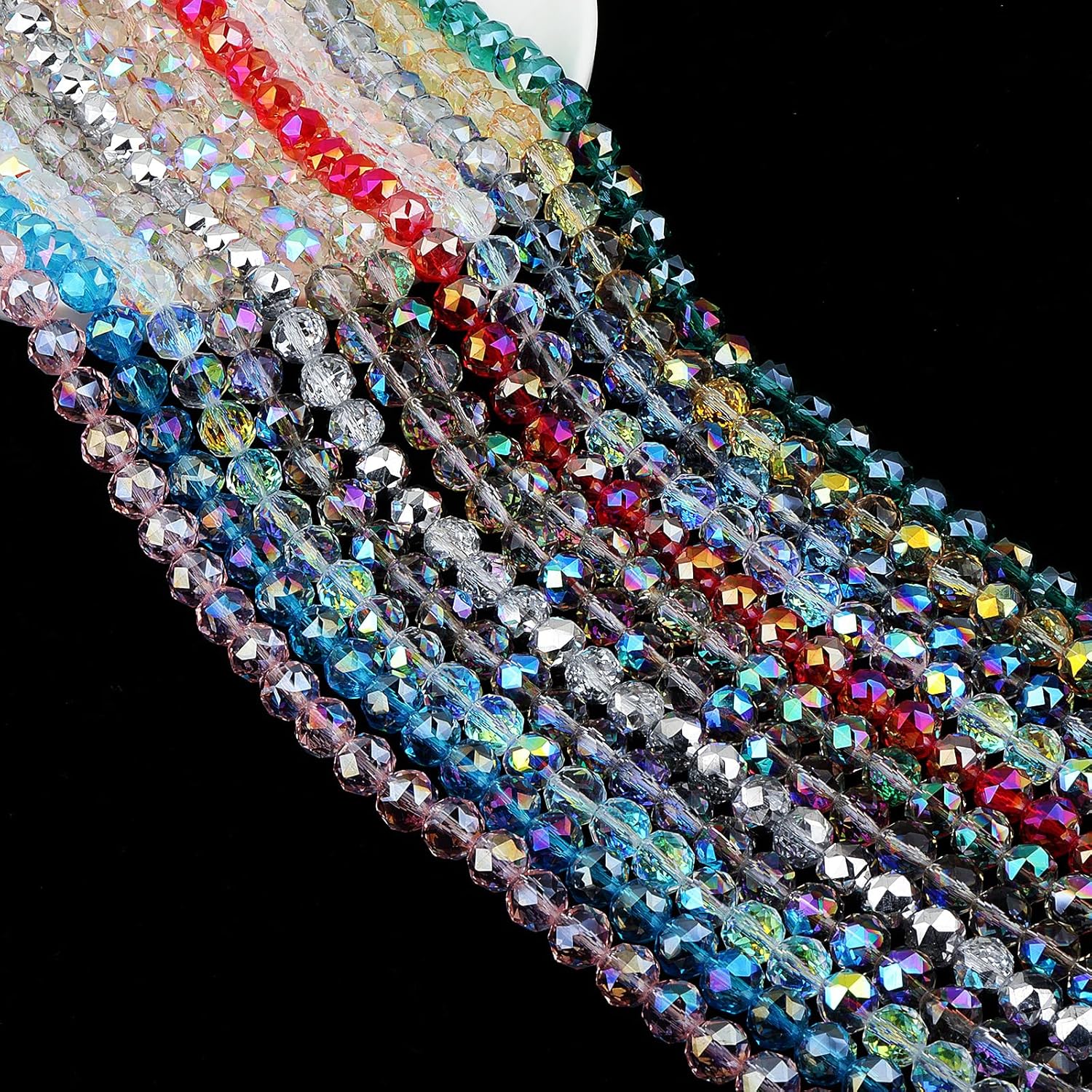 8mm Sparkle Crystal Beads for Jewelry Making - Faceted Round Loose Beads for Bracelets(65-72pcs, Crystal Paradise) - Image 6