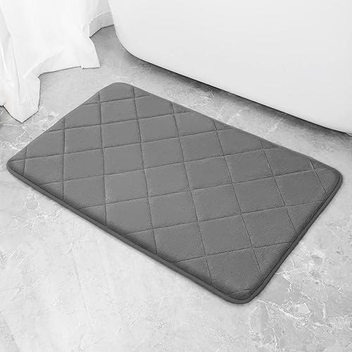 Miniatura 6 de chakme Tapete de baño de espuma viscoelástica de 20 x 32 pulgadas, súper suave, absorbente, antideslizante, lavable a máquina, para suelo de baño,