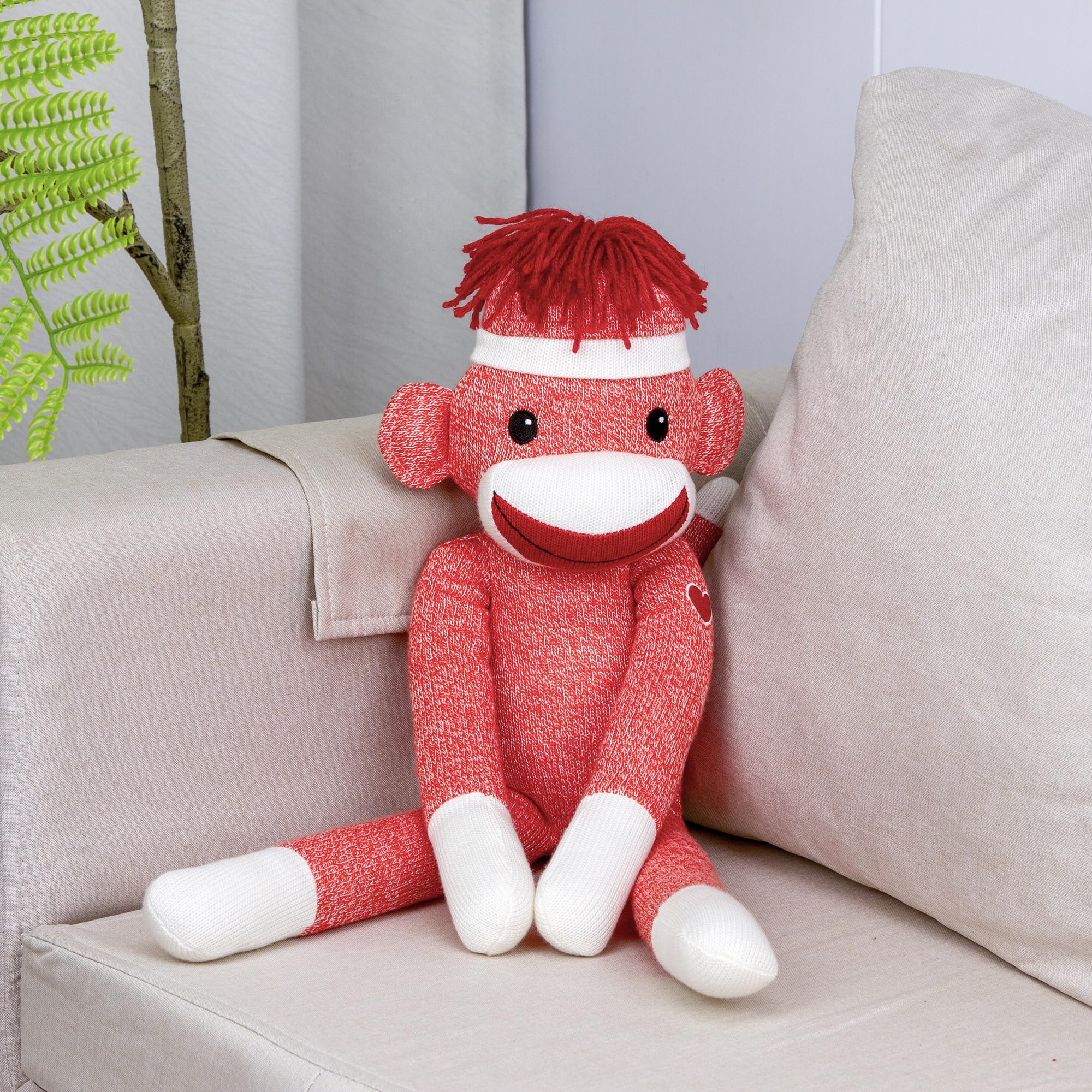 Amazon.co.jp: Plushland 愛らしいオレンジ色の靴下猿