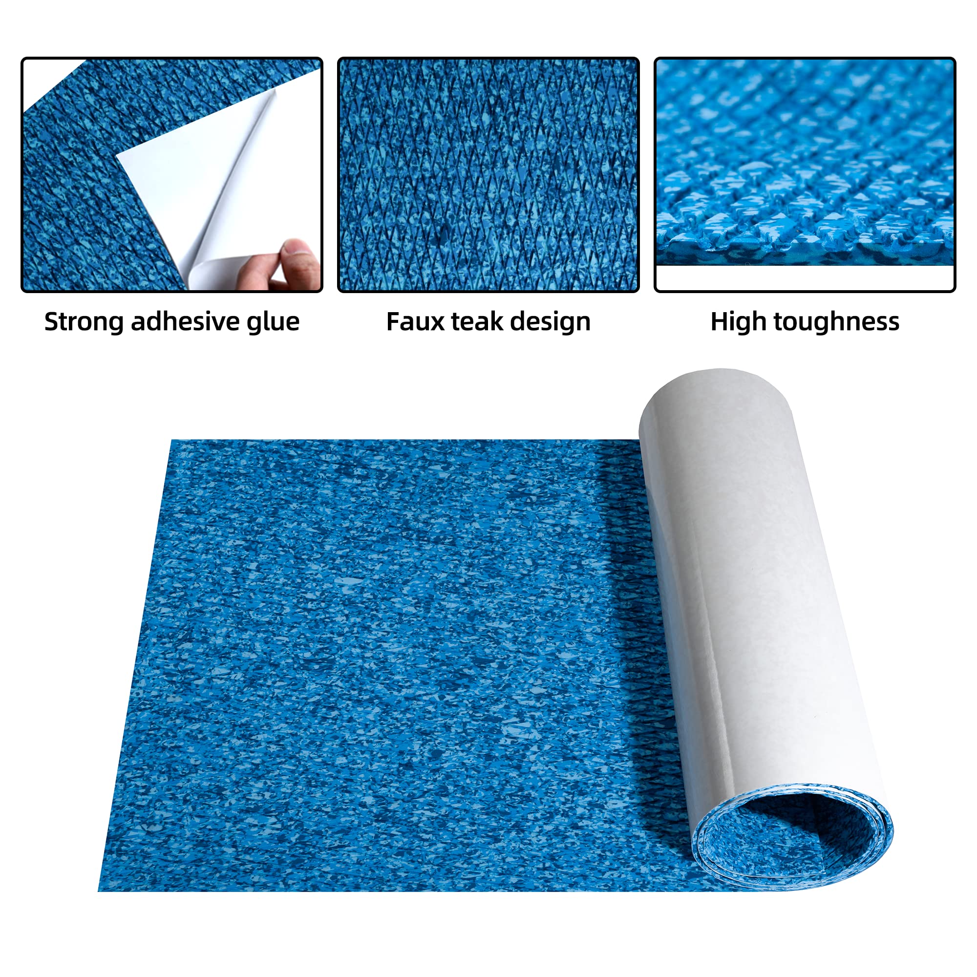 FOCEAN Boat Flooring EVA Foam Boat Decking Camo Marine Flooring Self-Adhesive Boat Mat Boat Carpet for Motorboat RV Yacht Kayak Surfboard 94.5" x 47.2"/23.6"/15.7"