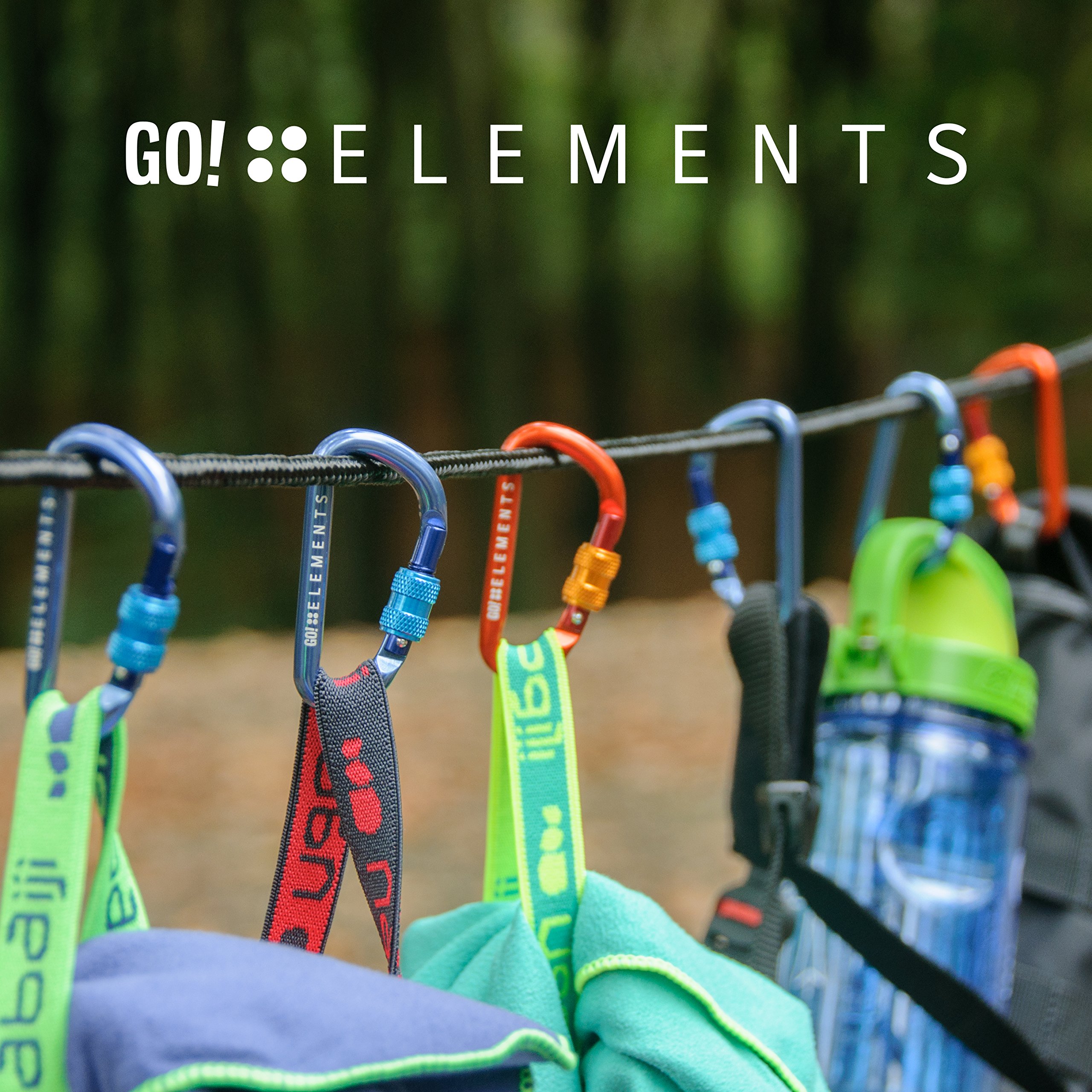 GO!elements Mini Mosquetón Micro 6 con tapón de Rosca, envase de 2 o 6 Unidades !