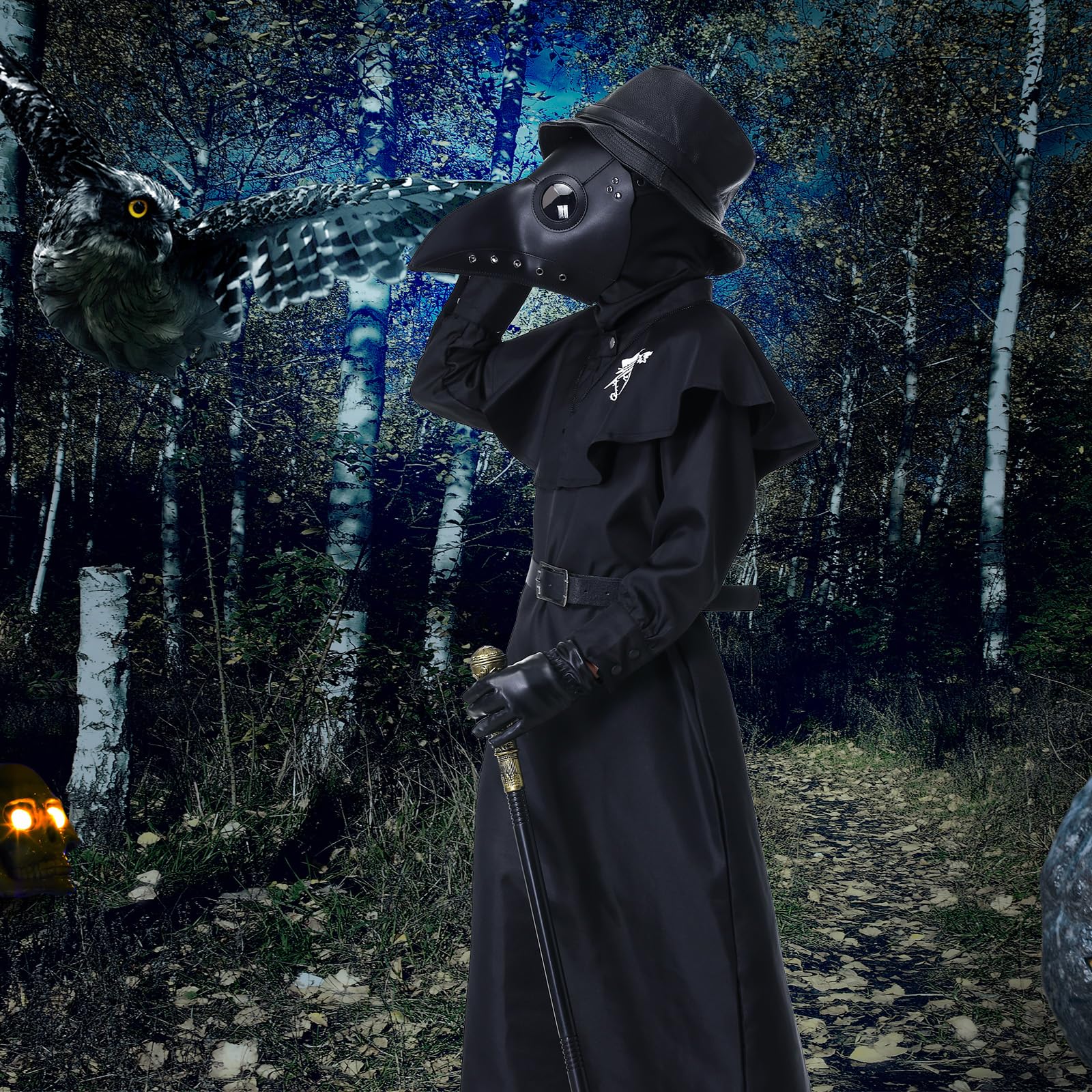 Costume Medico della Peste Bambino Vestito Maschera Dottore della Peste Ragazzi Ragazze Plague Doctor Costume Halloween Carnevale