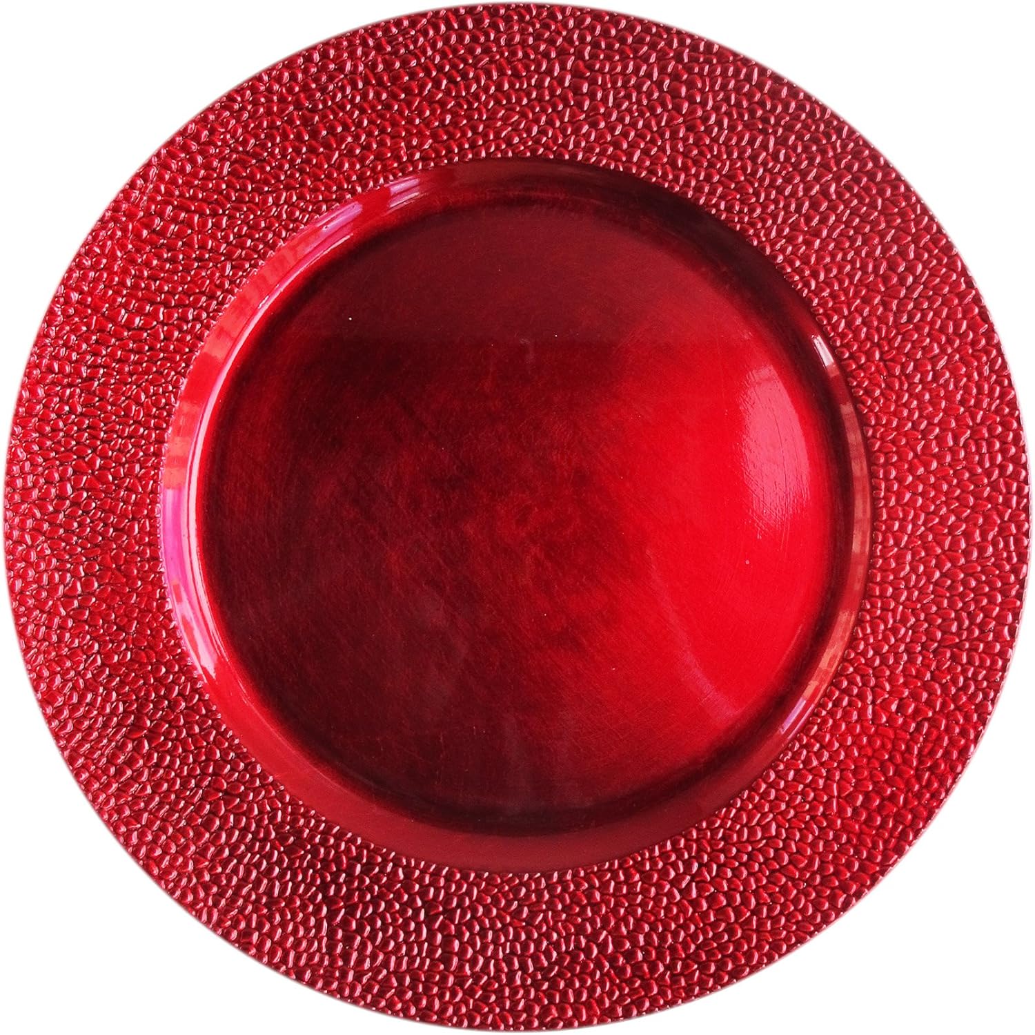  | ChargeIt by Jay Round Charger Large 13” Decorative Melamine Service Plate for Home & Professional Fine Dining-For Upscale Catering Events, Dinner Parties, & Weddings, Red: Charger & Service Plates