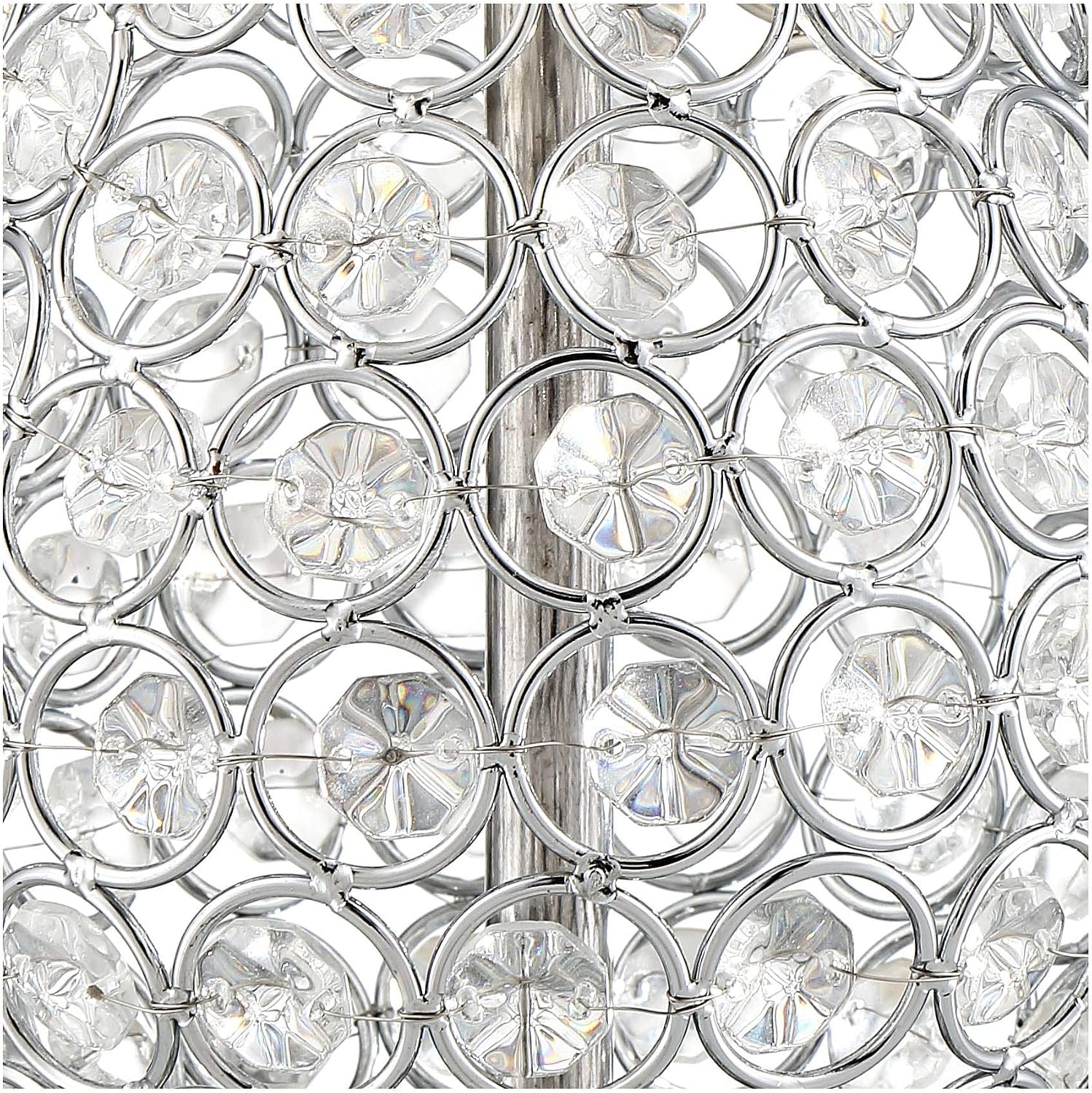 360 Lighting Sergio Modern Accent Table Lamps 23 1/2" Tall Set of 2 with USB Charging Port Chrome Clear Acrylic White Drum Shade for Bedroom Living Room House Desk Bedside Nightstand Office