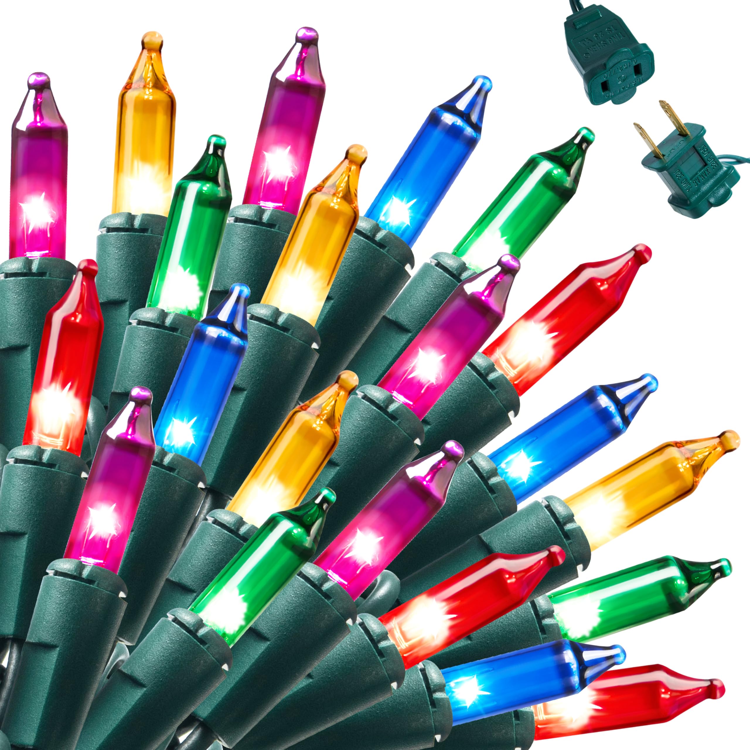 Joiedomi Multicolor Christmas String Lights,300(3x100) 64.2FT Christmas Fairy Tree Lights Plug in for Indoor Outdoor Xmas Decorations Patio Holiday Theme Party Yard House,Green Wire