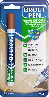 Grout Pen Tile Grout Paint Marker: Waterproof Tile Grout Paint Pen Colorant, Grout Shine Touch Up & Renew - Terracotta, Narrow 5mm Tip (7mL)