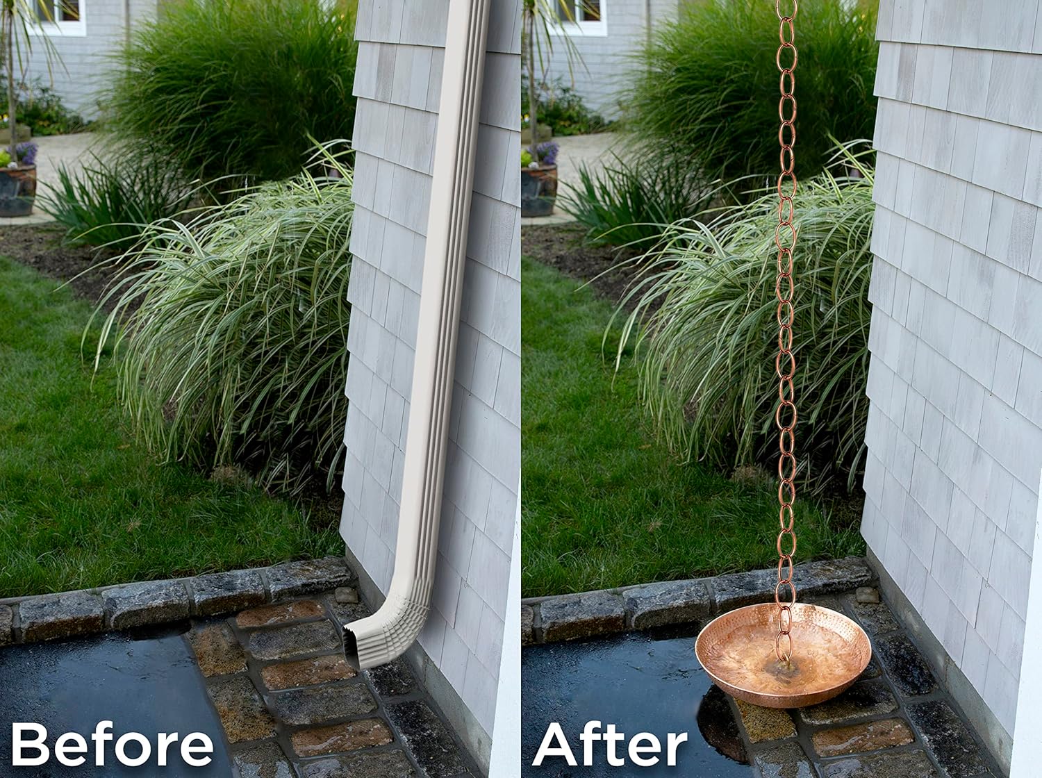 Good Directions 485P-8 Chain Link Rain Chain 8-1/2 Feet Long, 12 Large Figures, 100% Pure Copper