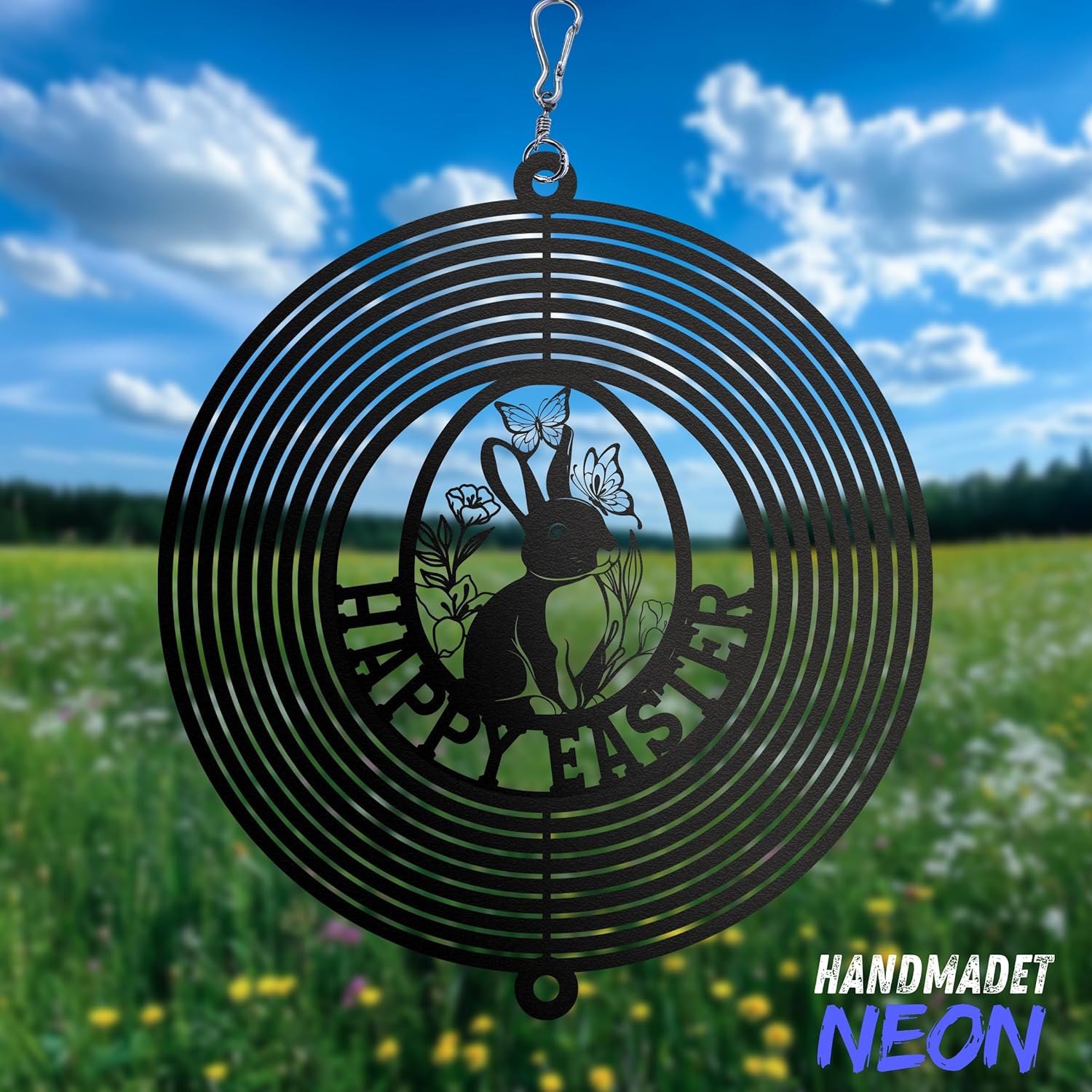 Personalized Irish St. Patrick's Day Shamrock Wind Spinner Sublimation Custom Family's Name Last Name Metal Art Laser Cut Design 3D Decor Garden Yard Outdoor Newlyweds Gifts (Easter Day)