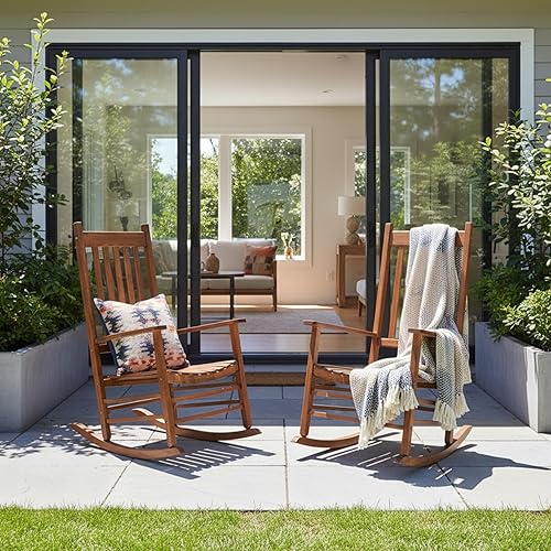 Vista 25 de Shine Company Inc. Silla mecedora para porche estilo Vermont, 4332WT, color blanco