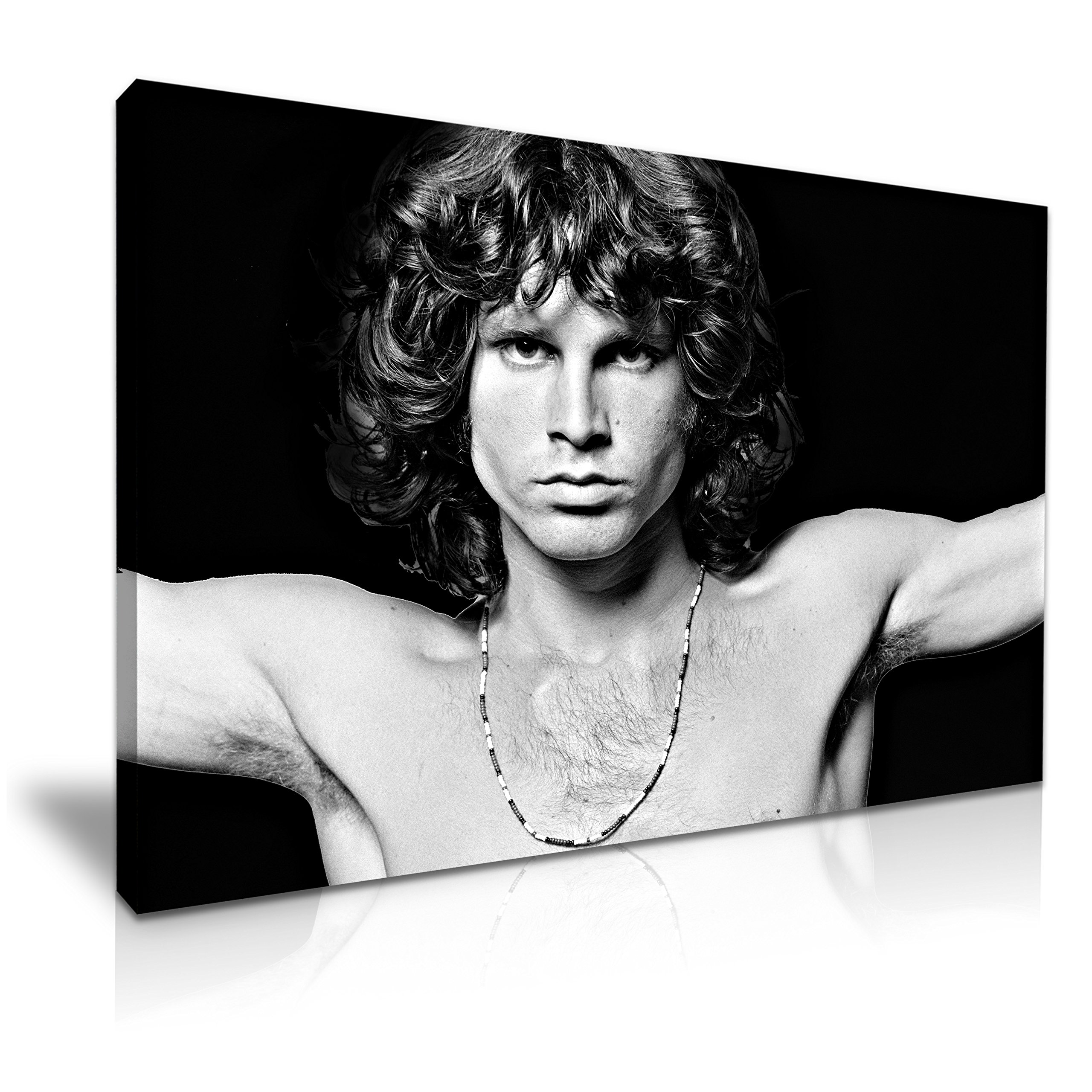 Jim Morrison Icon Music Black and White Canvas Wall Art Picture Print Best Gift For Modern Family Home Office Hotel Decoration (M: 61cm X 41cm)
