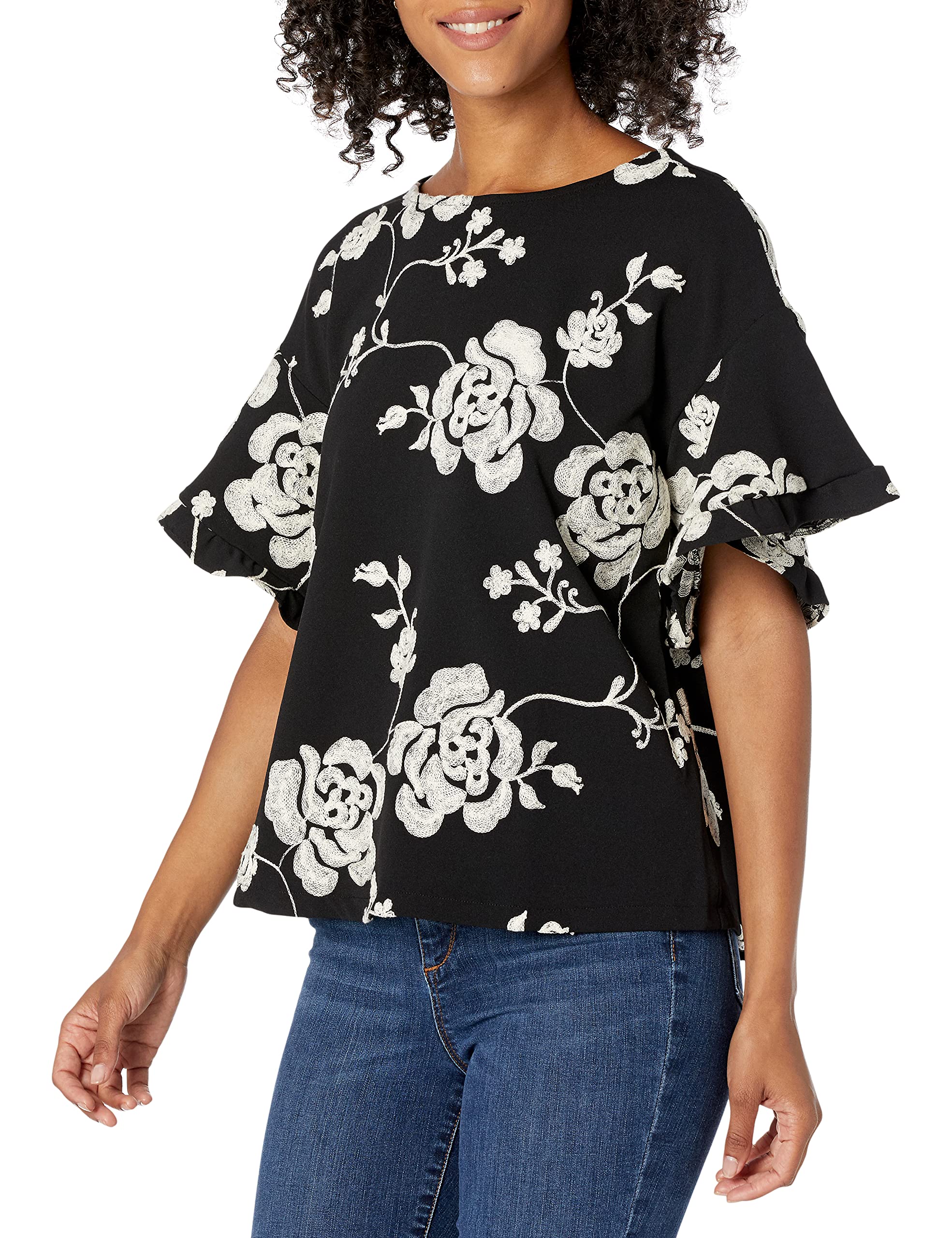 ECI New York Women's Double bell sleeve top Shirt