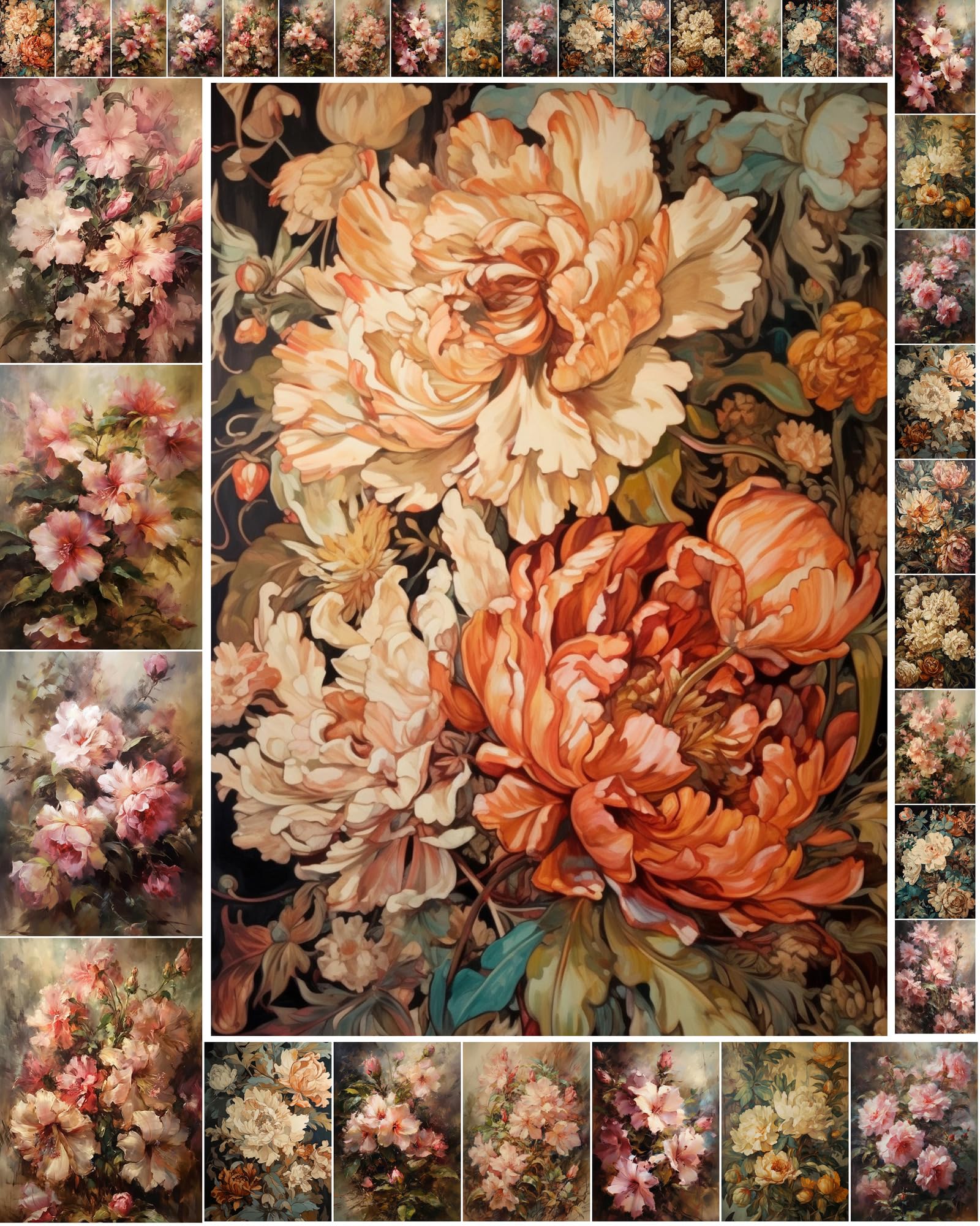 Papier pour découpage de roses rétro pour embellir vos albums de scrapbooking fait main
