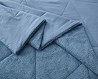 Vista 6 de Chezmoi Collection Zane - Juego de edredón Sherpa de 2 piezas, juego de ropa de cama reversible de microfibra lavada de doble cara