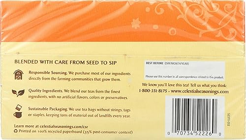 Miniatura 4 de Celestial Seasonings Té de hierbas sin cafeína durazno para dormir  20 bolsitas de té 2