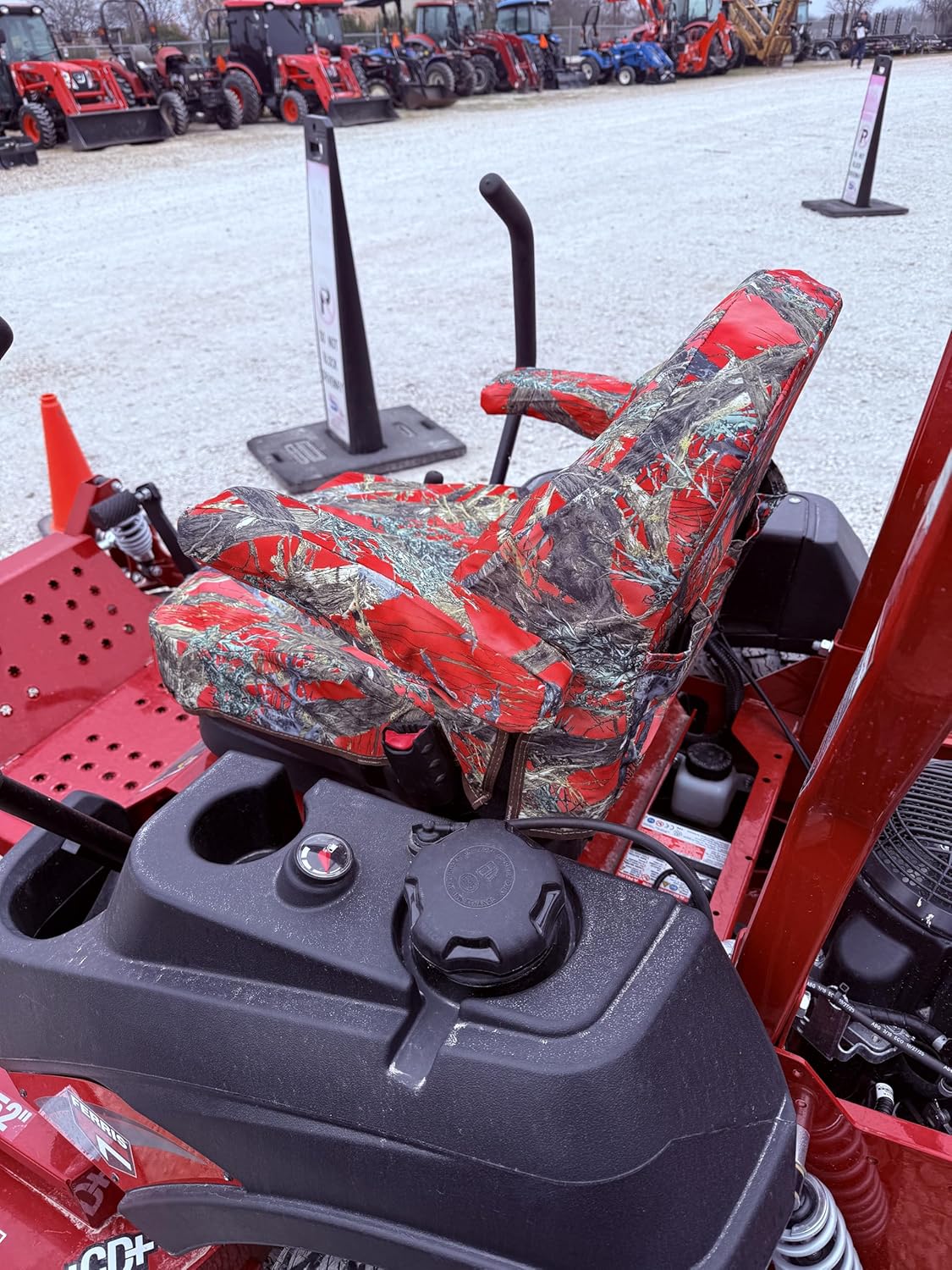 Durafit Seat Covers, Custom Fit for 2012-2023 Gravely Zero Turn Commercial Mowers Pro-Turn 152,160,200 and 300 Series in MC2 Red Camo Waterproof Endura Fabric.Protect, Storage, Style and Cooling.