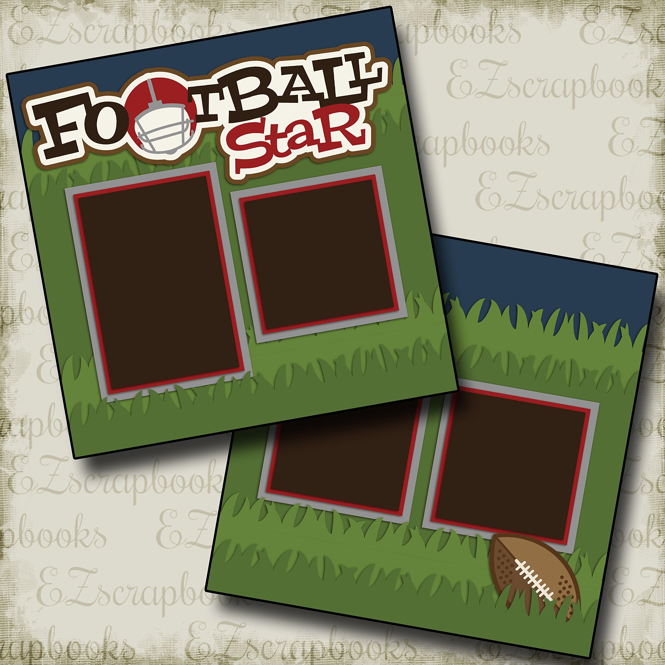 FOOTBALL STAR - Premade Scrapbook Pages - EZ Layout 497
