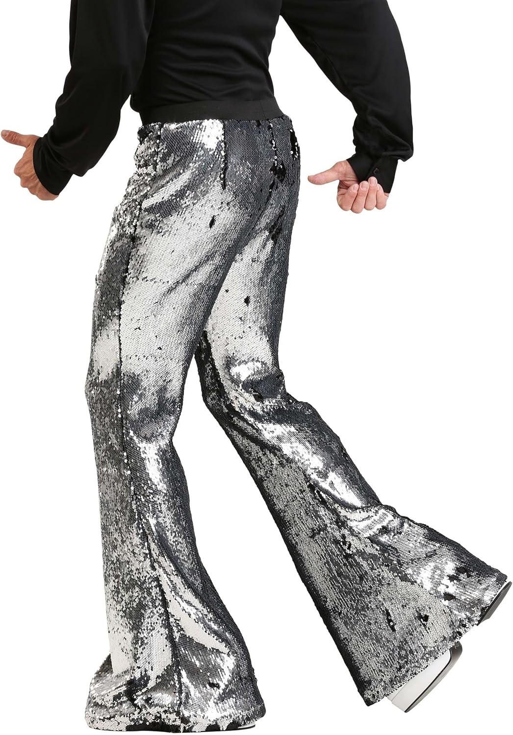 Fun Costumes Mens Reversible Sequin Disco Pants