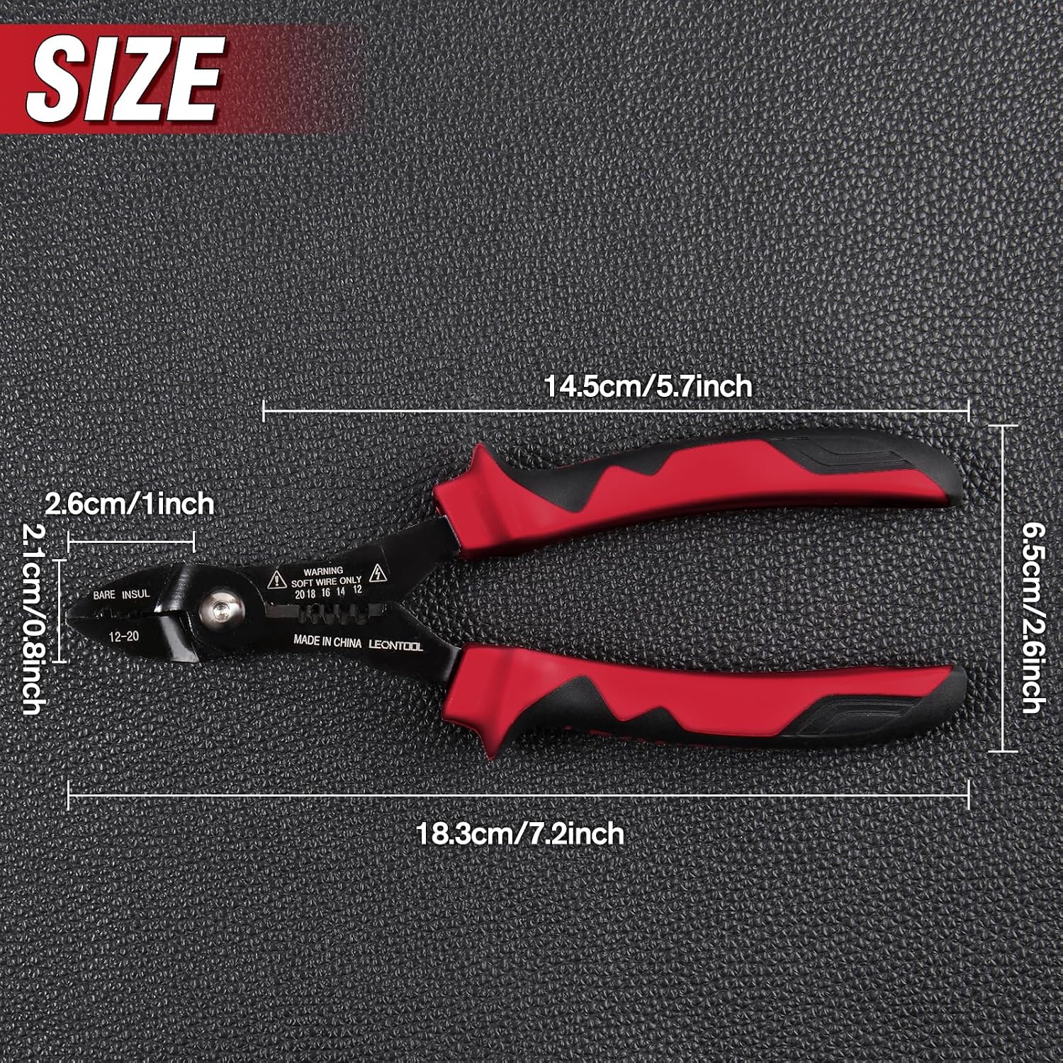 4-in-1 Multi Purpose Electricians Pliers with Wire Cutter, Crimper, Gripper, Stripper| 7" Compact Wire Stripper| Wire Crimping Tool for 12-20 AWG Insulated & Non-Insulated Wires, TPR Handle