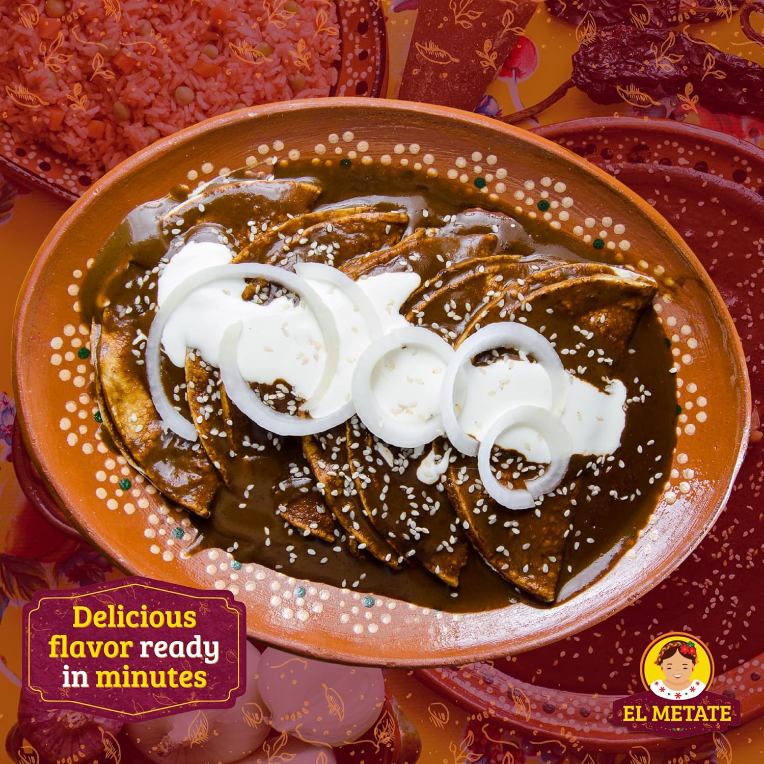 El Metate - Mole Negro Oaxaqueño - Authentic Oaxacan Black Mole Sauce - 17.63 Oz (5)