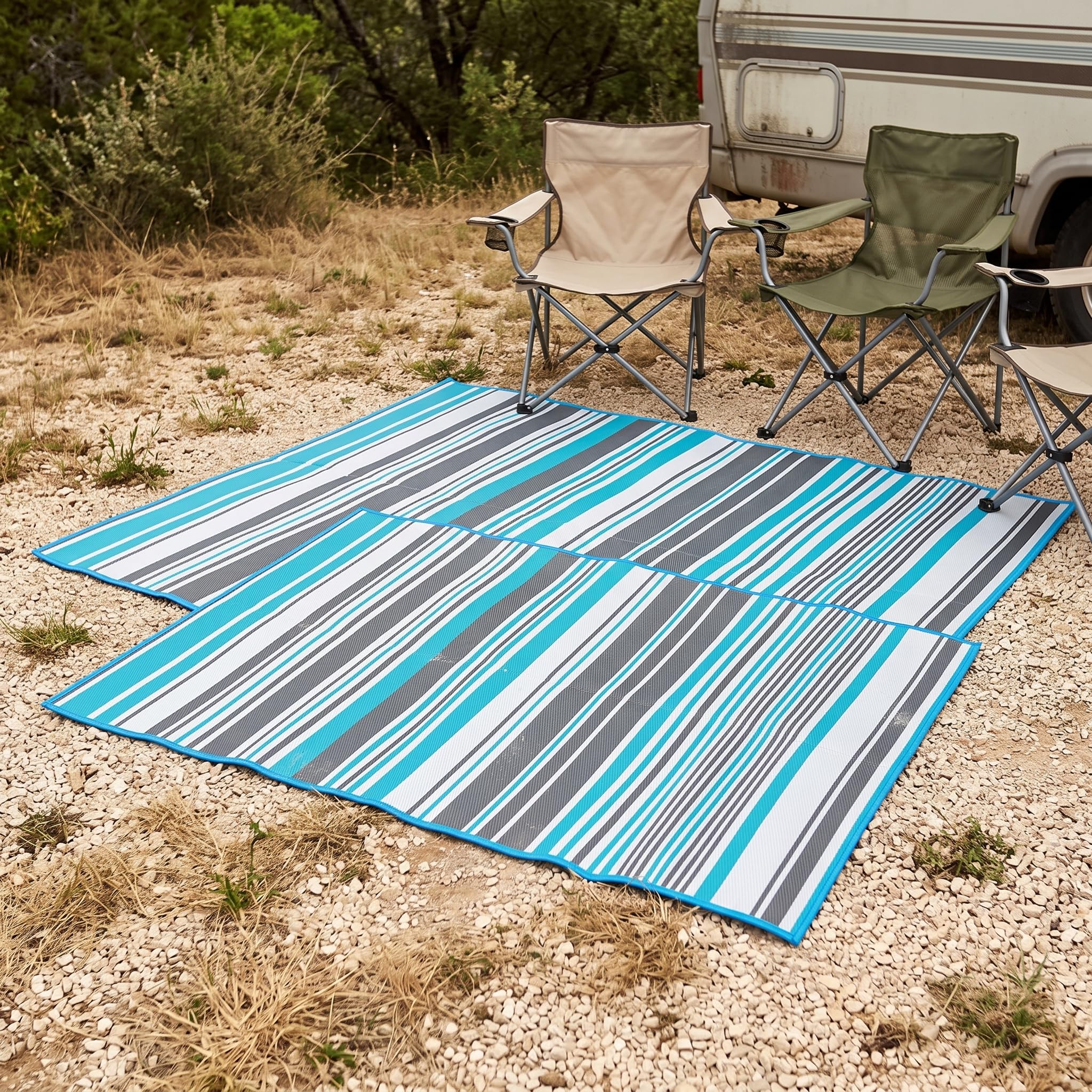 LOVIVER Tapis Extérieur PP Tissé Tapis Moquette de Jardin Nappe de Sol Polypropylène Imperméable et Deux Faces Réversibles Léger et Pliable pour Rangement