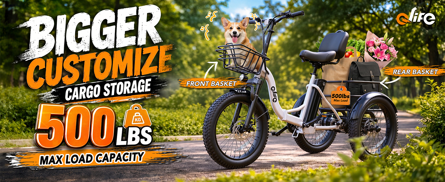 Amazon.com : Qlife Triker Plus Electric Trike for Adults, Peak