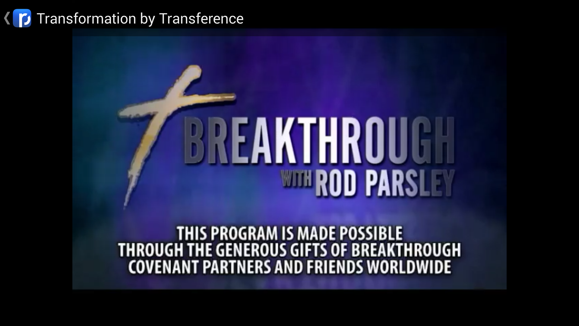 Breakthrough with Rod Parsley App on Amazon Appstore