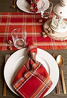 Vista 6 de DII Thanksgiving & Fall Table Decoration Autumn Farmhouse Plaid, Table Runner, 14x72, Orange Plaid