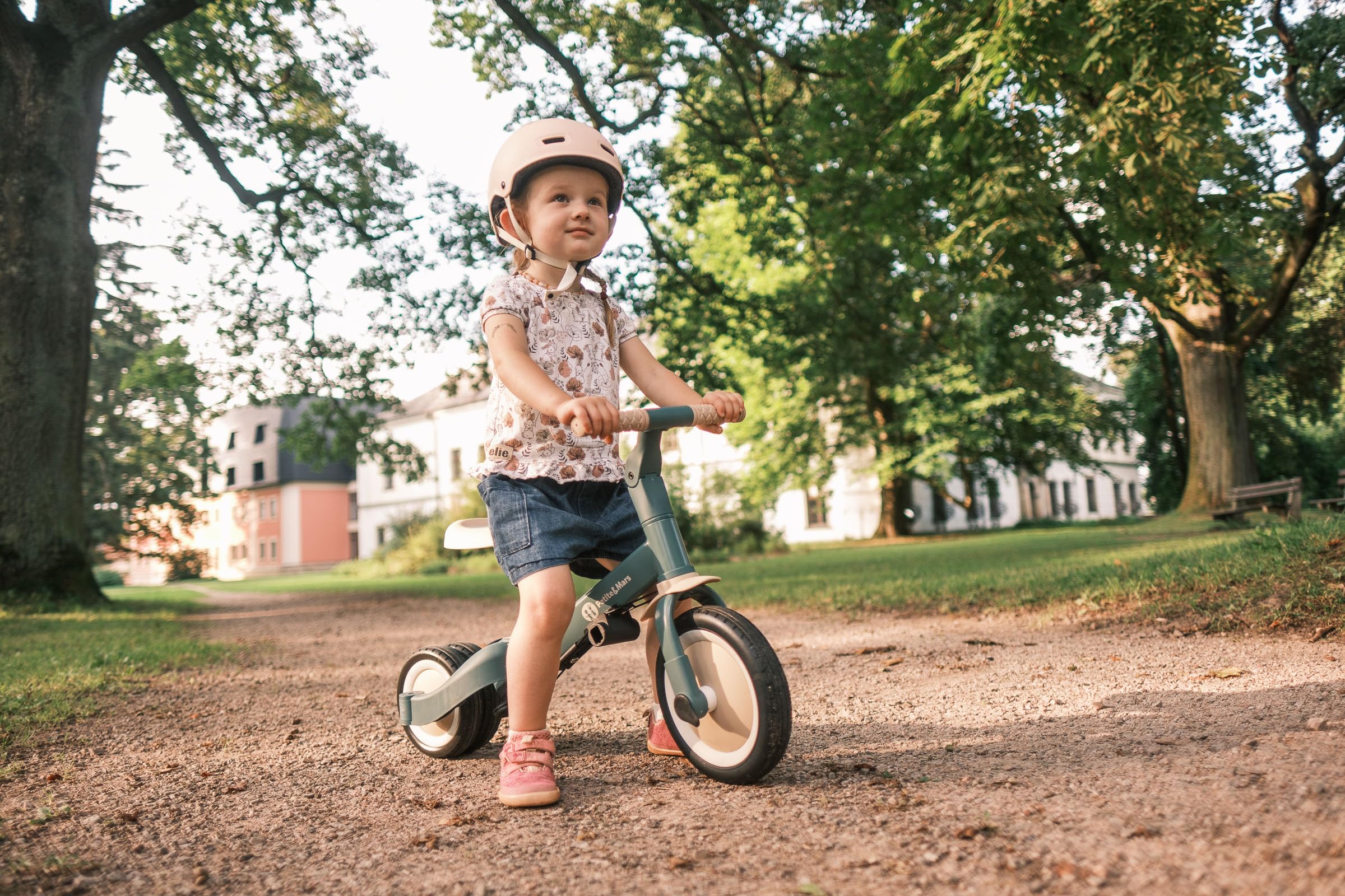 Petite&Mars Turbo 5-in-1 Triciclo Evolutivo – Bici Bimbo Multifunzione Regolabile, 1,5 a 5 Anni (Rosa Polvere)