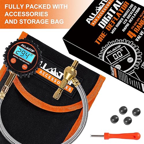 Miniatura 8 de ALL-TOP Kit de desinflador rápido de neumáticos 4x4 de 0-70 PSI medidor de presión de neumáticos Air Down Master para neumáticos todoterreno de Jeep