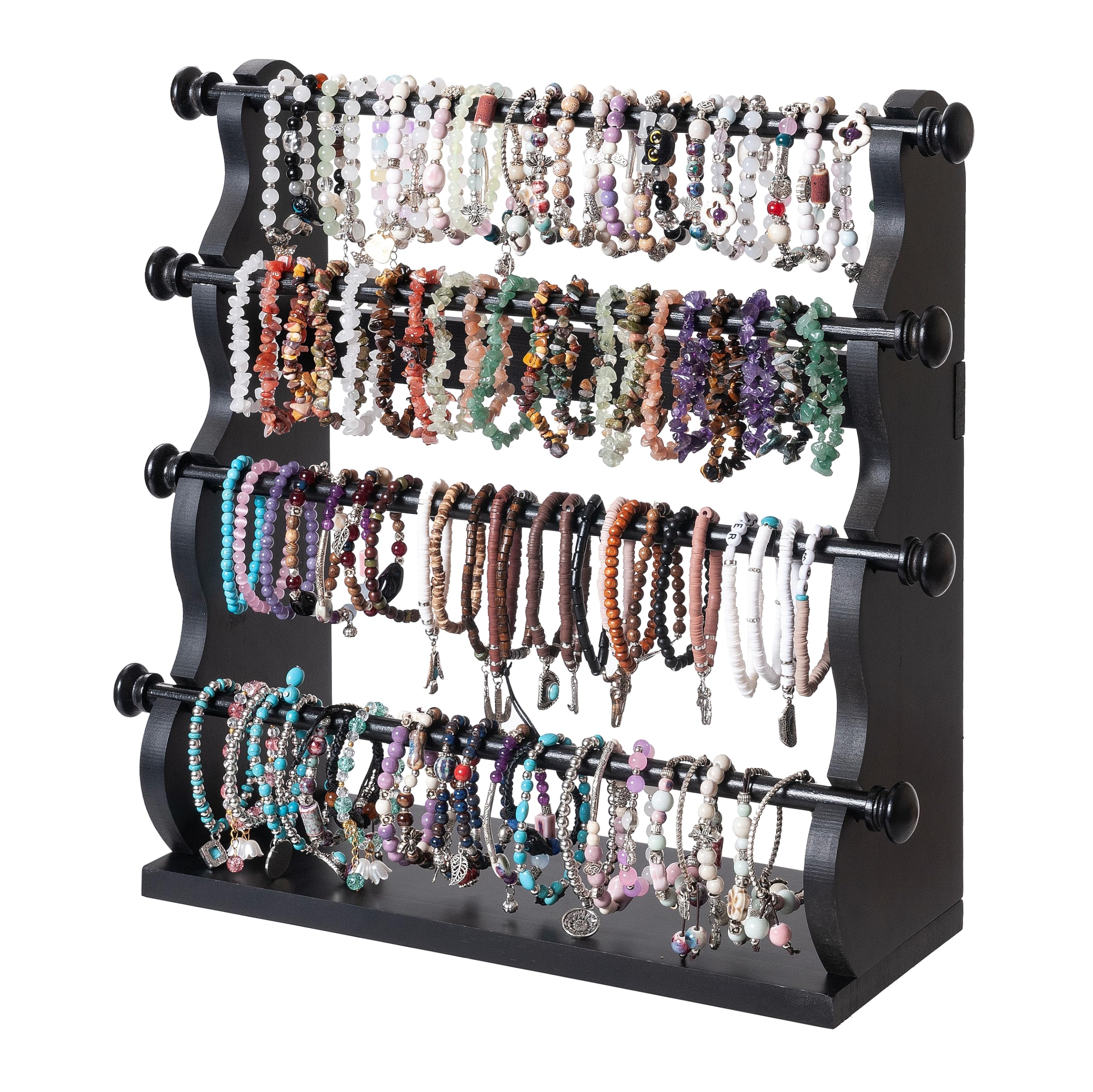 QRZLP 4-Tier Wooden Bracelet Display Stand - Jewelry Organizer For Bangles, Watches, Necklaces - View #8