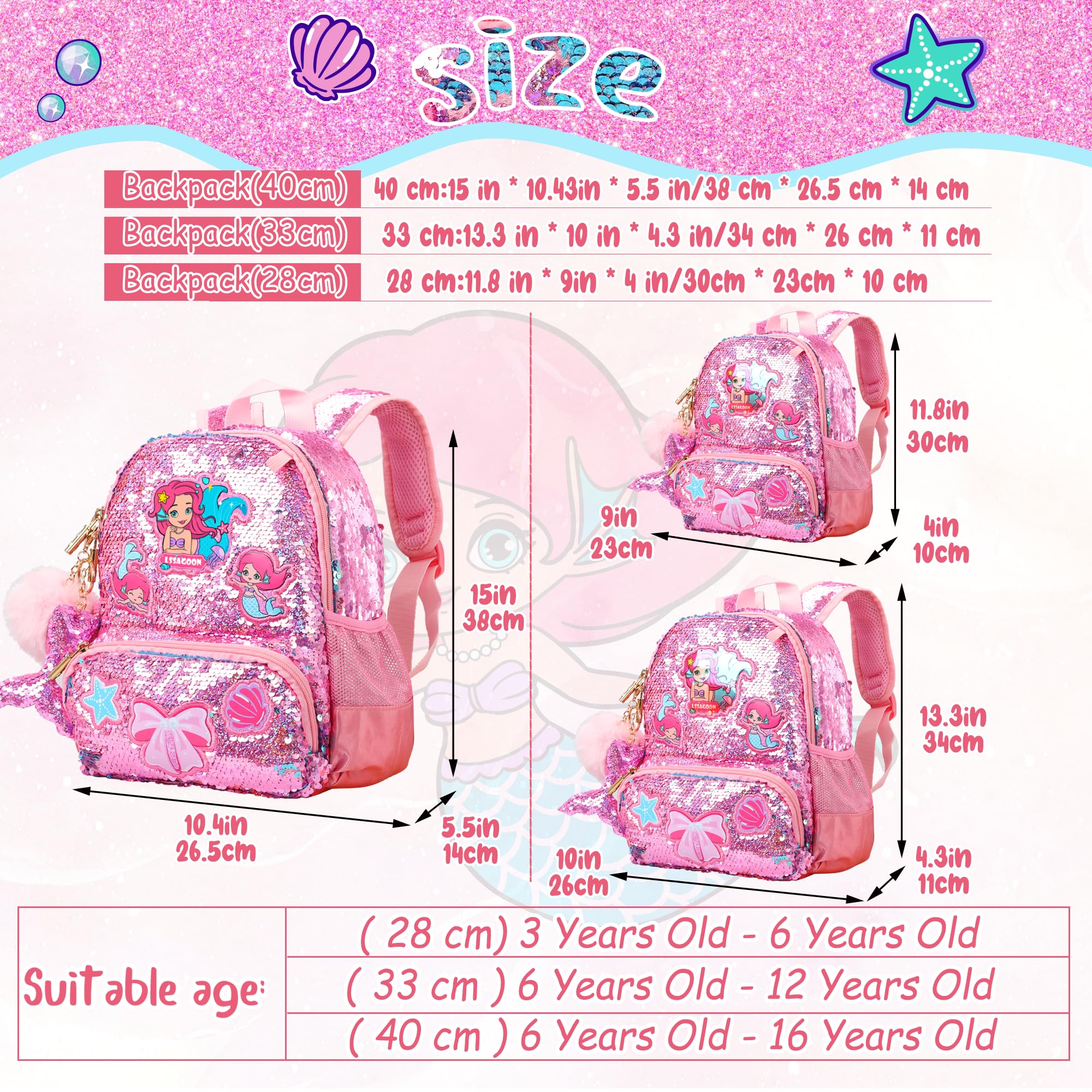 Sac à Dos Fille Licorne Paillettes, Cartable Enfant Maternelle Mignon, Sac Ecole Fille Primaire Mode, Petites Backpack Préscolaire pour Scolaire Garderie Ecole, Cadeau pour Anniversaire Xmas