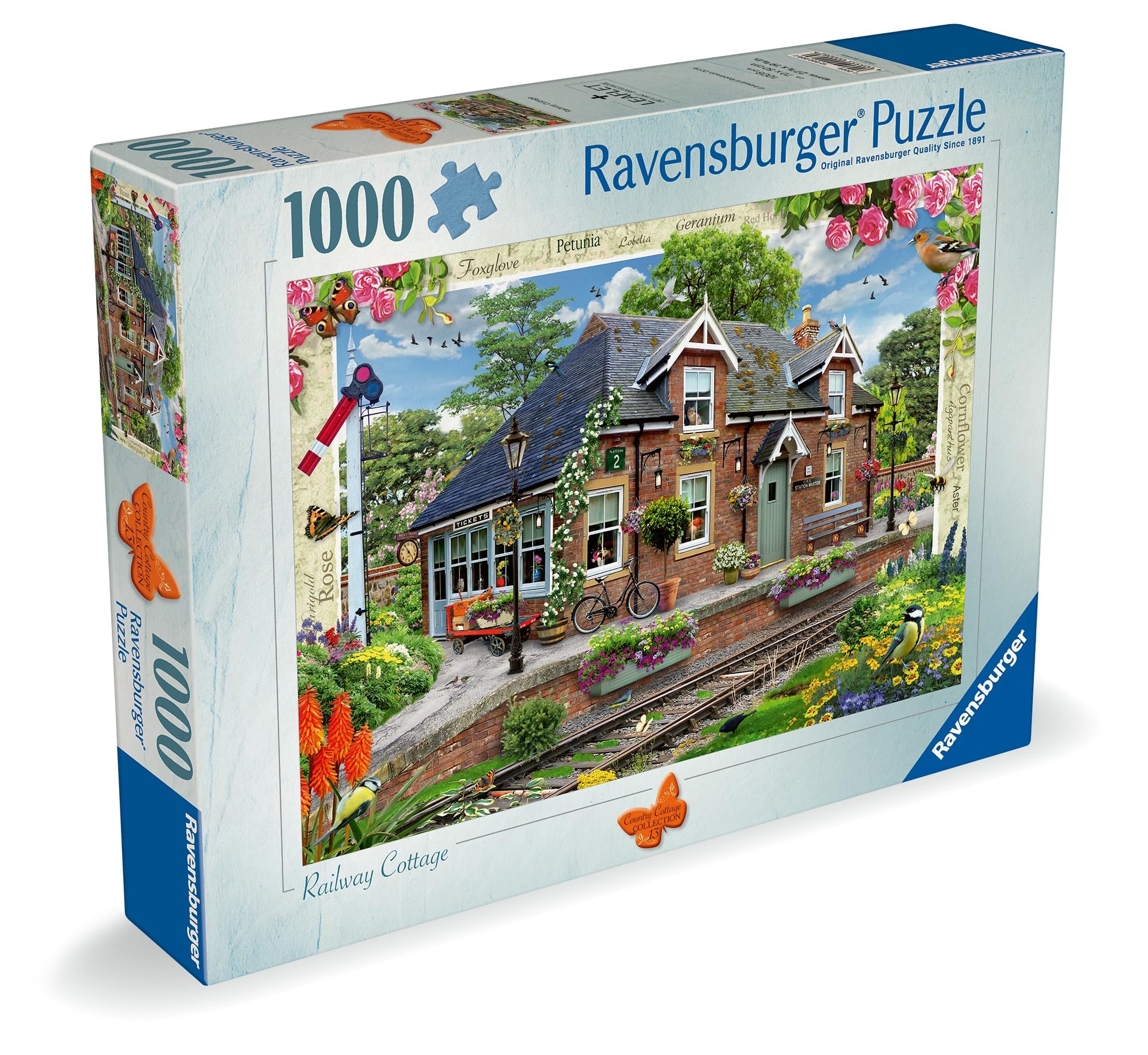 Ravensburger Country Cottage Collection No.13 Railway Cottage 1000 Piece Jigsaw Puzzles for Adults and Kids Age 12 Years Up