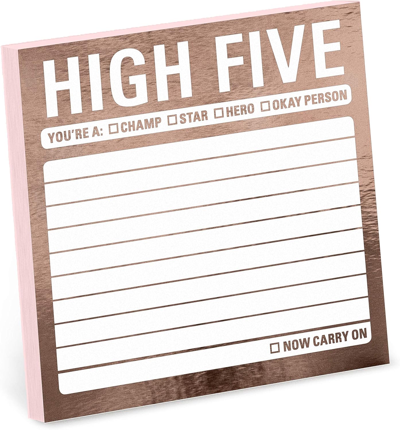 Knock Knock High Five Metallic Sticky Notes, 3 x 3Inches