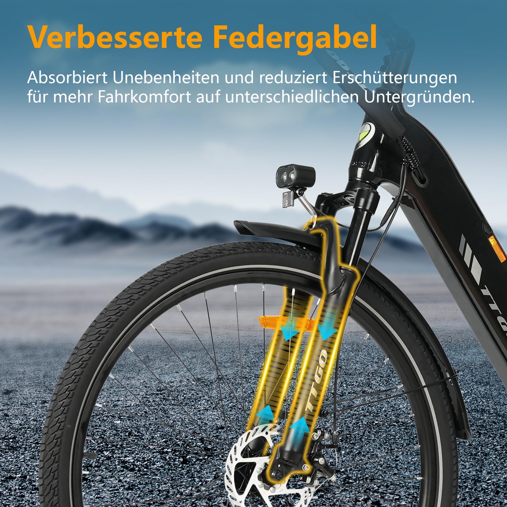 ttgo 28 Zoll E-Bike für Herren & Damen, C3 SE Elektrofahrrad mit 36V 18AH Akku, 250W Motor, bis zu 120 km Reichweite, E-Fahrrad mit 7-Gang-Schaltung, LCD-Display, 25 km/h Pedelec Citybike E Bike