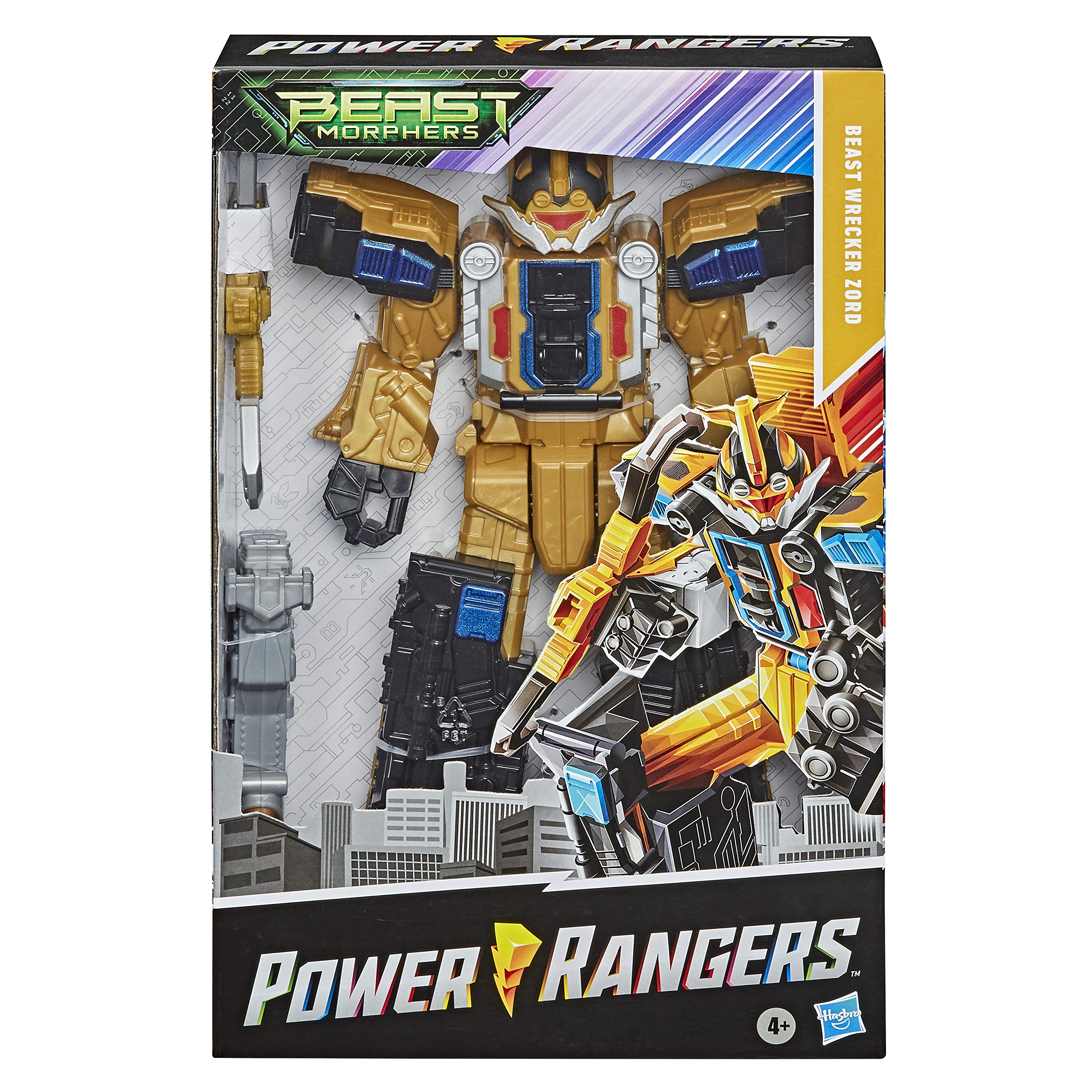 Power Rangers - Zord Beast Wrecker (Action figure da 25 cm, ispirata allo Zord del Ranger Oro della serie TV Beast Morphers)