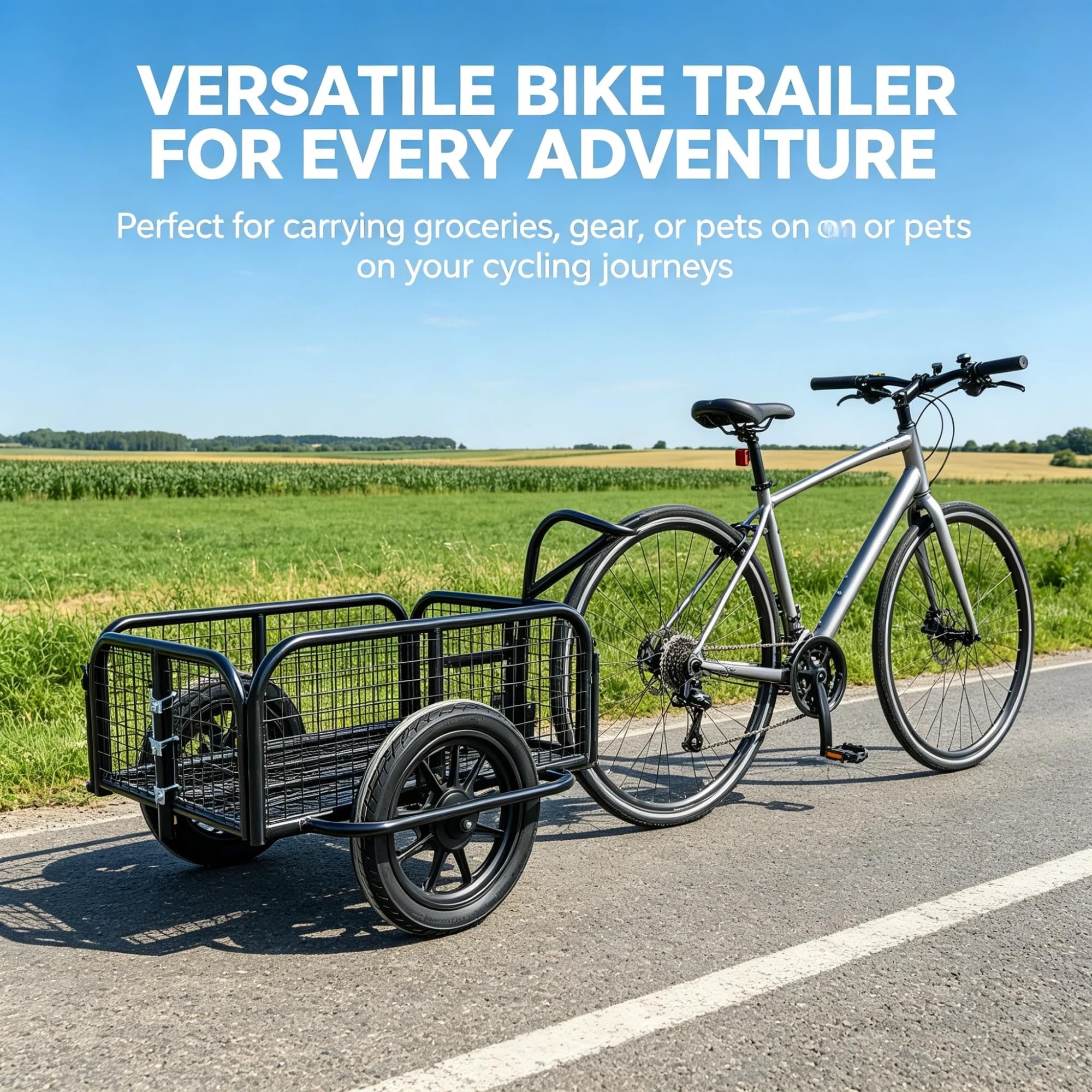 Remorque de Vélo à Roue Unique – Panier de Transport Robust pour Vélos Électriques