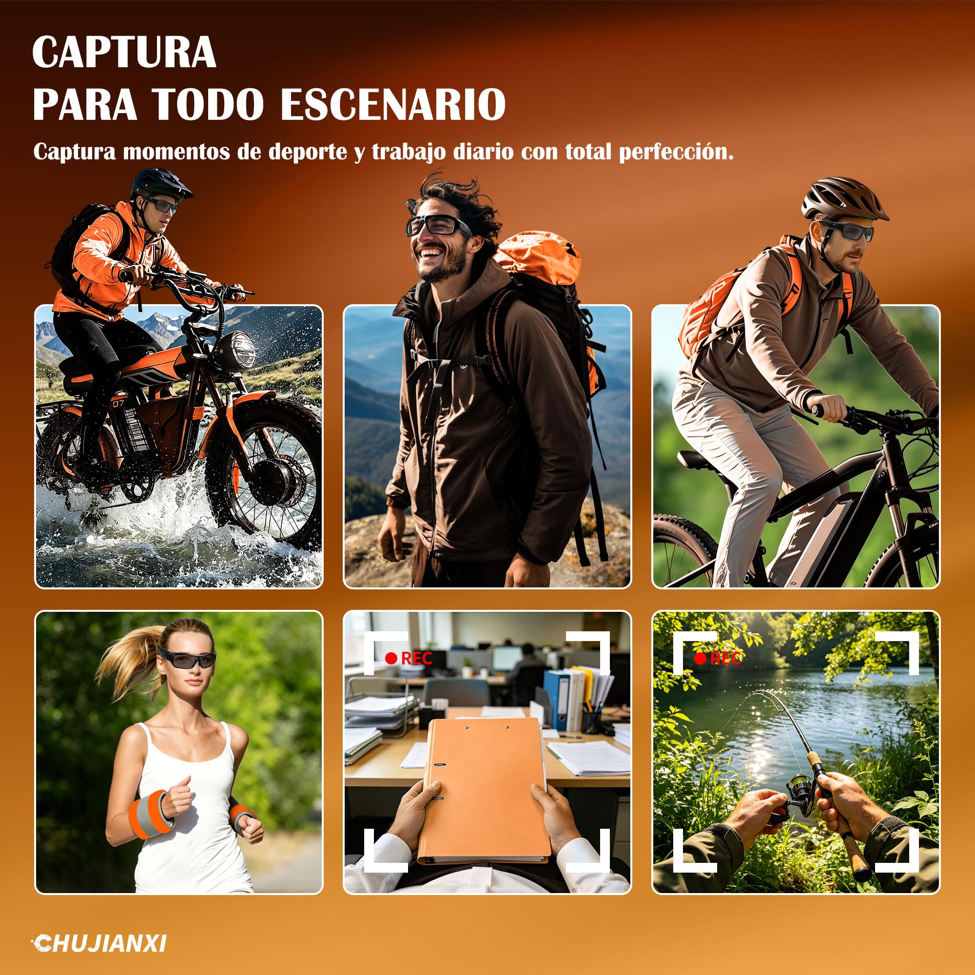 Lentes con Cámara 4K, Gafas Inteligentes para hombres y mujeres | Gafas de Sol con Protección UV400 y Vídeo para Actividades al Aire Libre, 2026 Nueva Generación gafas con cámara