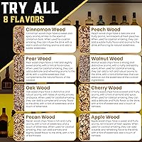 Vista 5 de Astillas de madera para ahumador de cócteles - Paquete de 8 trozos finos/virutas para ahumar whisky/bourbon/Old Fashioned y pistola de humo