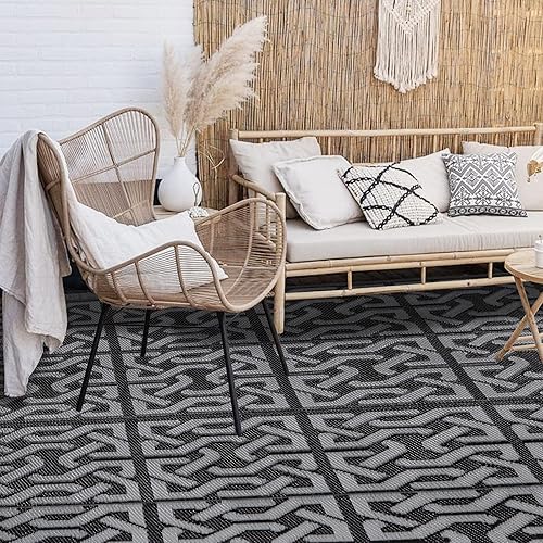 Miniatura 13 de SAND MINE Alfombras reversibles, alfombra de paja de plástico, alfombra de área moderna, alfombra de pavimento grande y alfombra para exteriores