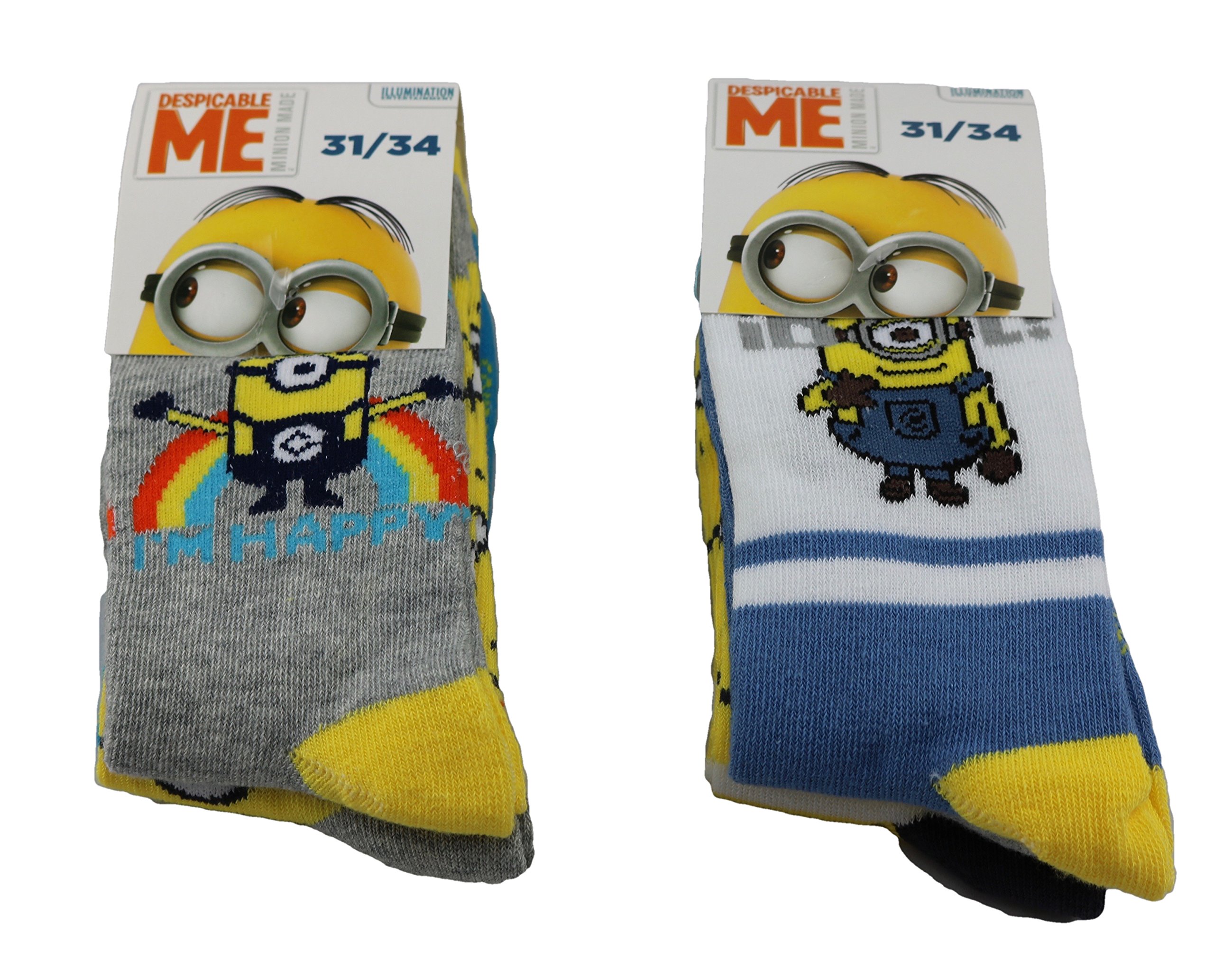 Minions Socks Boys Size 27-30
