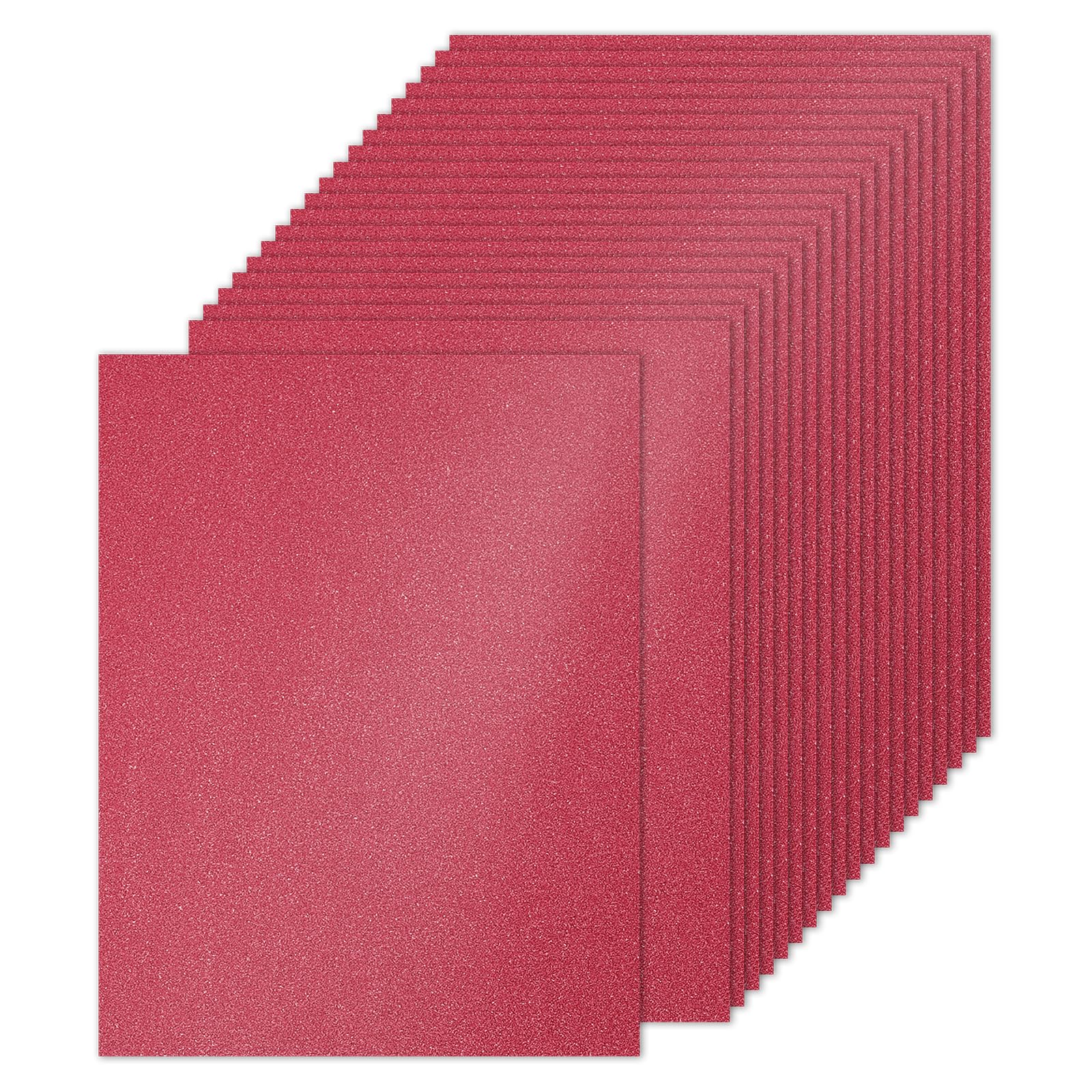 PATIKIL 20 Sheets Dark Red Glitter Cardstock 8.5 x 11 in