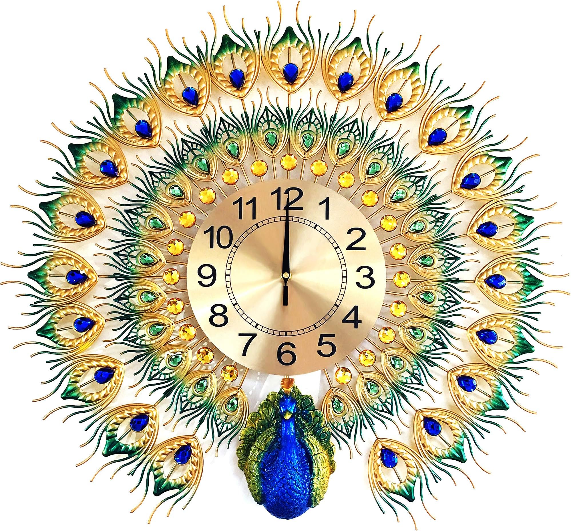 MagicPro peacock wall clock Amazon.co.uk Home & Kitchen