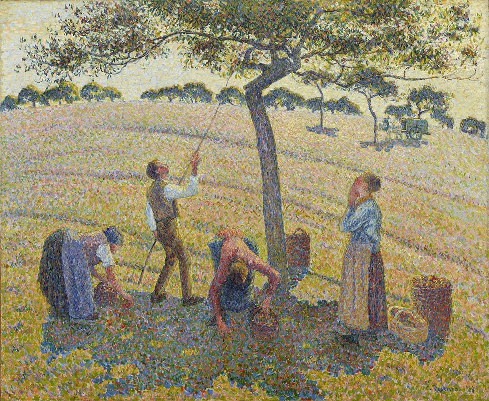 POSTERIIk Vintage Classic Picture Landscape Artwork Apple Harvest by Camille Jacob Pissarro Portrait Canvas Painting for Office Home Decor 60x90cm