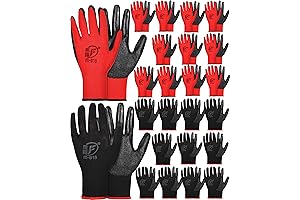 Nuogo 24 Pairs of Bulk Work Gloves for Men