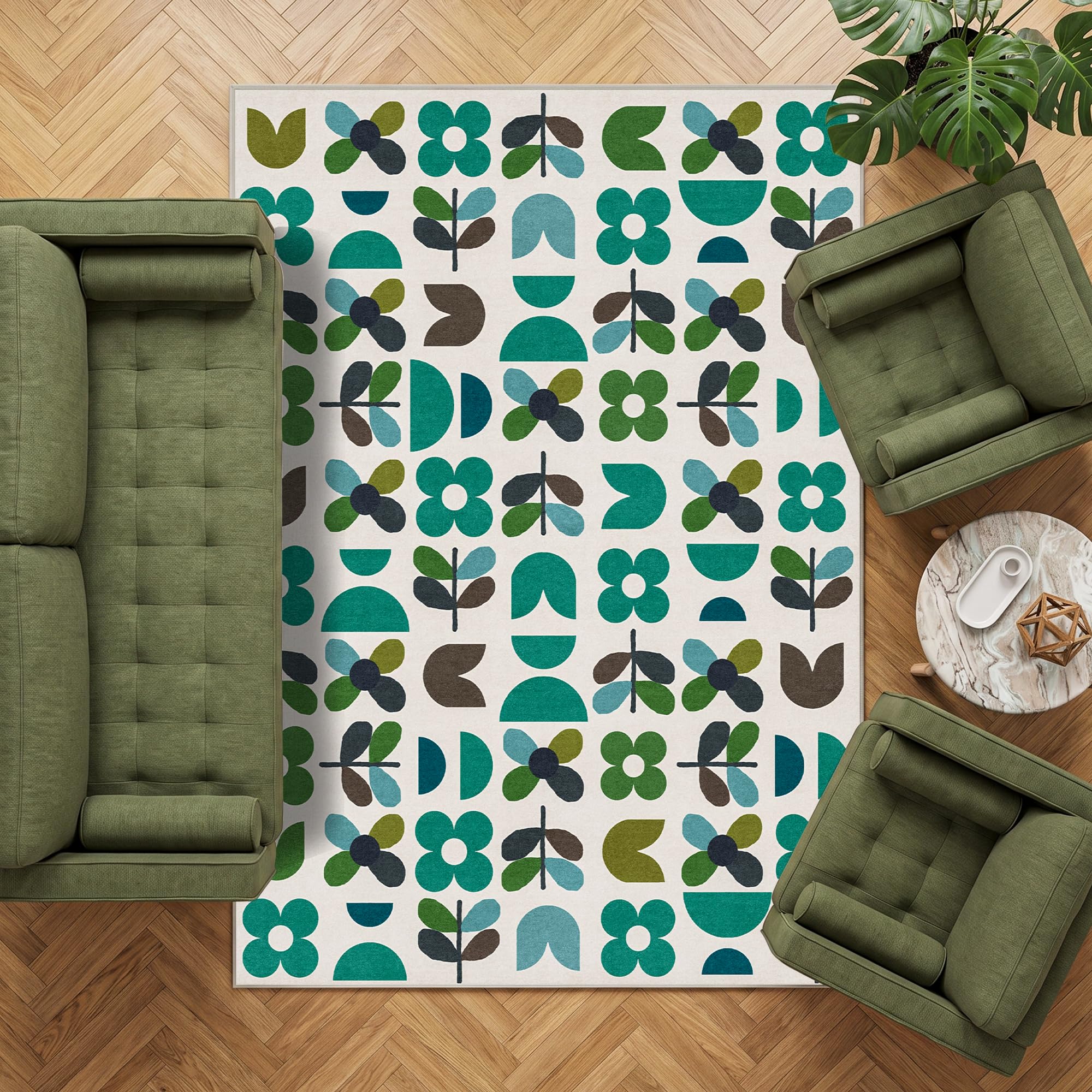 Decoranddecor Modern Rugs Living Room 160x230cm Washable Non-Slip