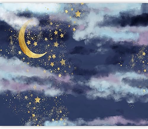 artgeist Mural de pared Sky Moon de 116 x 83 pulgadas, papel tapiz autoadhesivo para despegar y pegar, gran adhesivo extraíble para decoración de